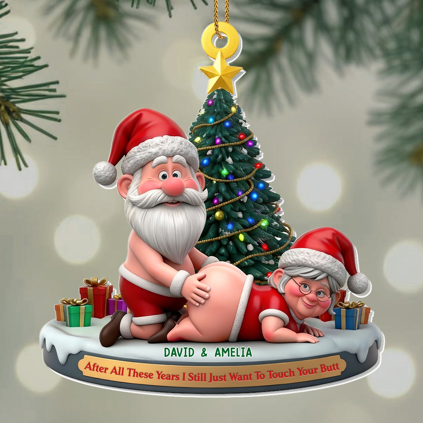 Capture Joyous Moments With A Cheerful Cartoon Figurine - Personalized Custom Acrylic Ornament, Christmas Gift - CPL1037_ACO