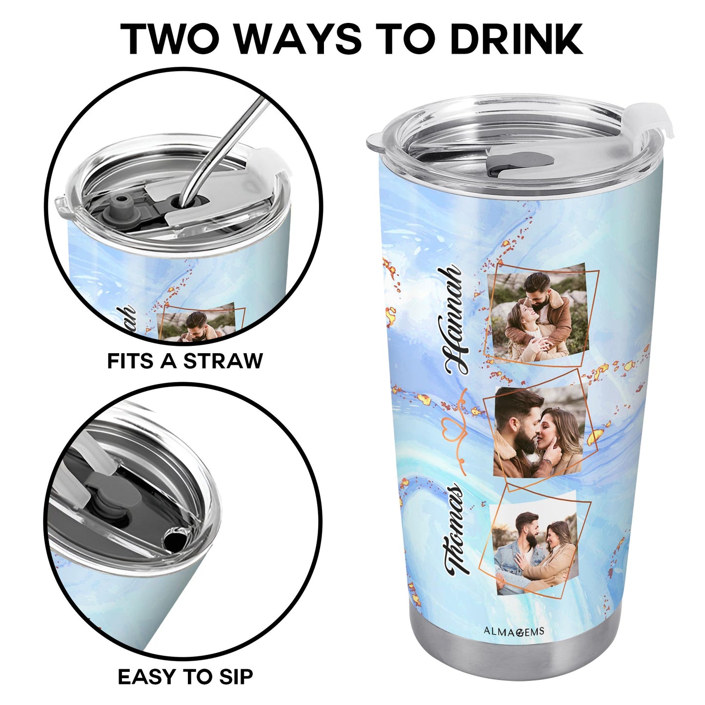 City Lights Shine Bright As Your Eyes Tumbler With Personal Photos