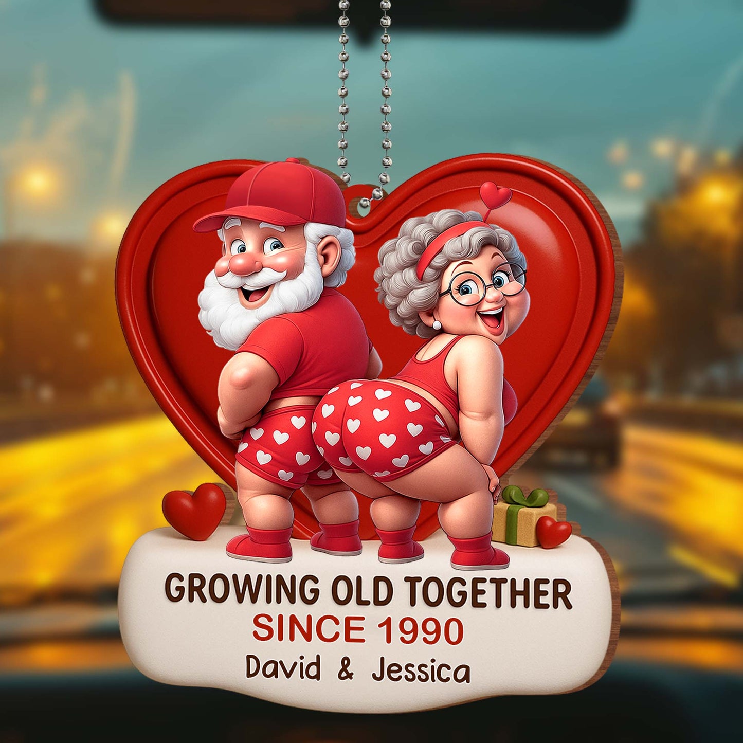 Growing Old Together, Heart And Elderly Couple