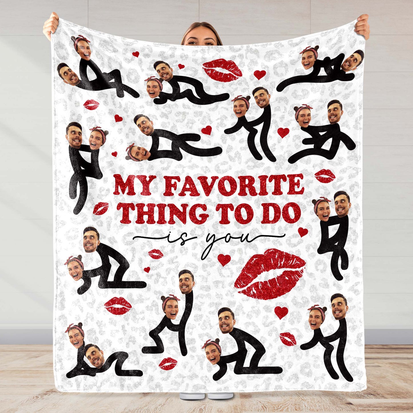 My Favorite Thing To Do Is You Lips And Hearts Design