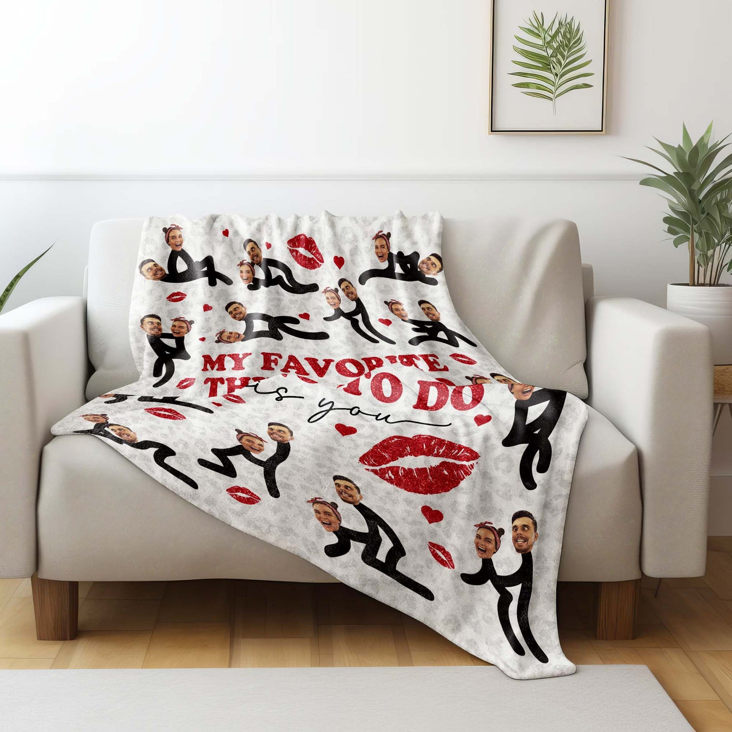 My Favorite Thing To Do Is You Lips And Hearts Design