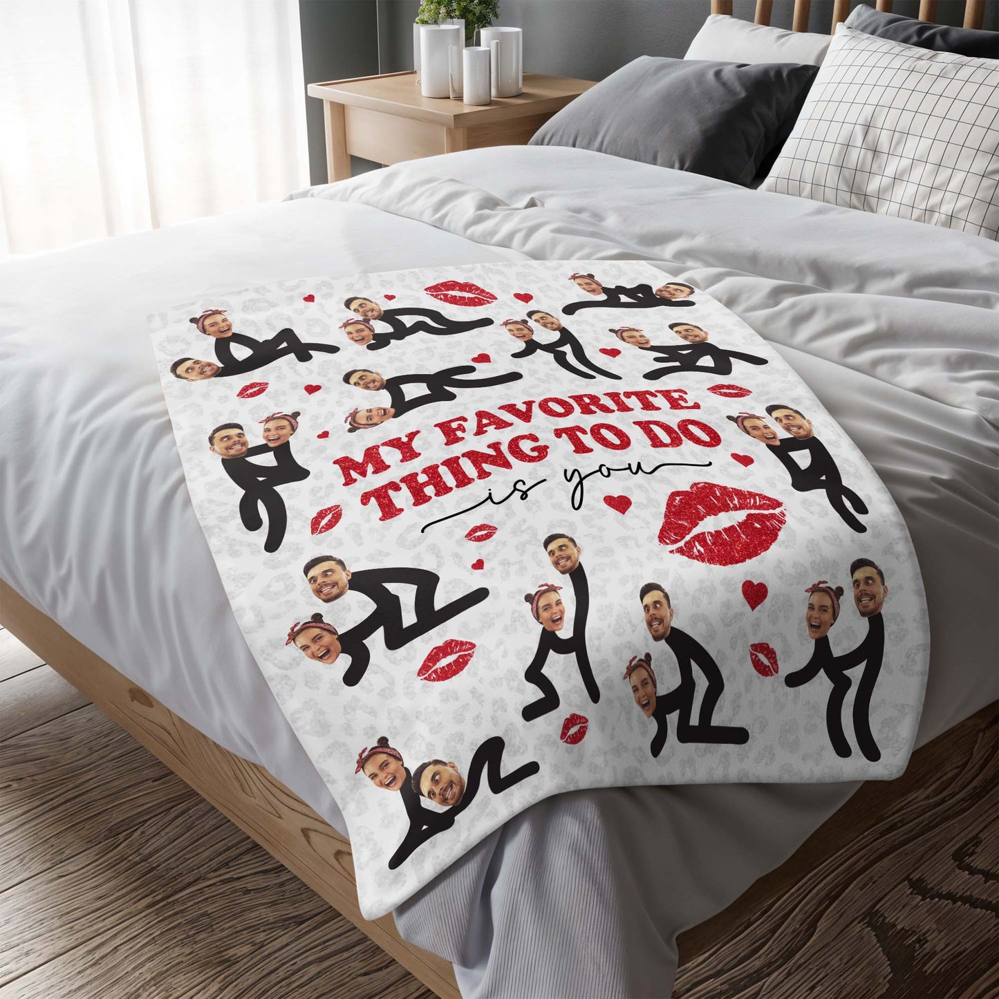 My Favorite Thing To Do Is You Lips And Hearts Design