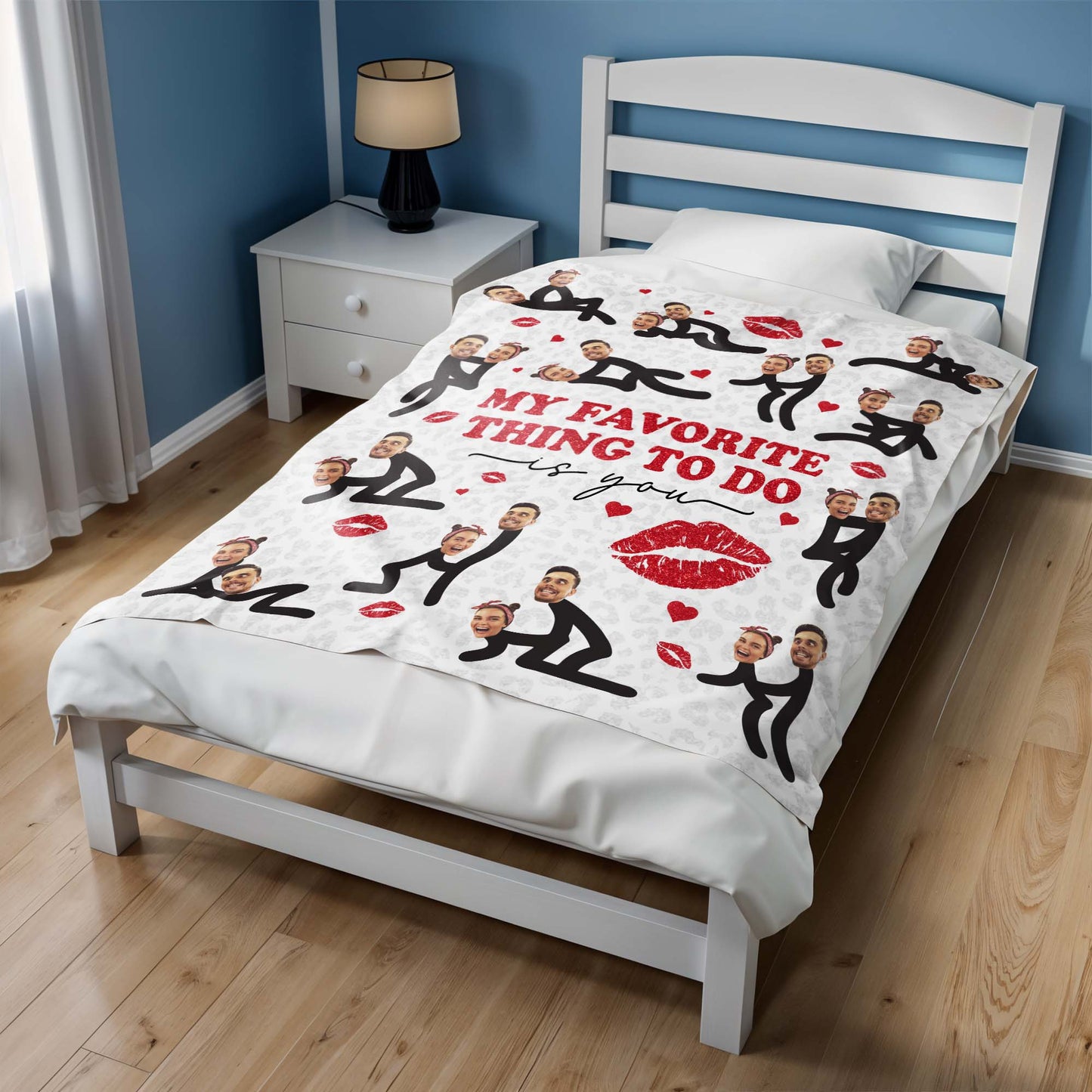My Favorite Thing To Do Is You Lips And Hearts Design