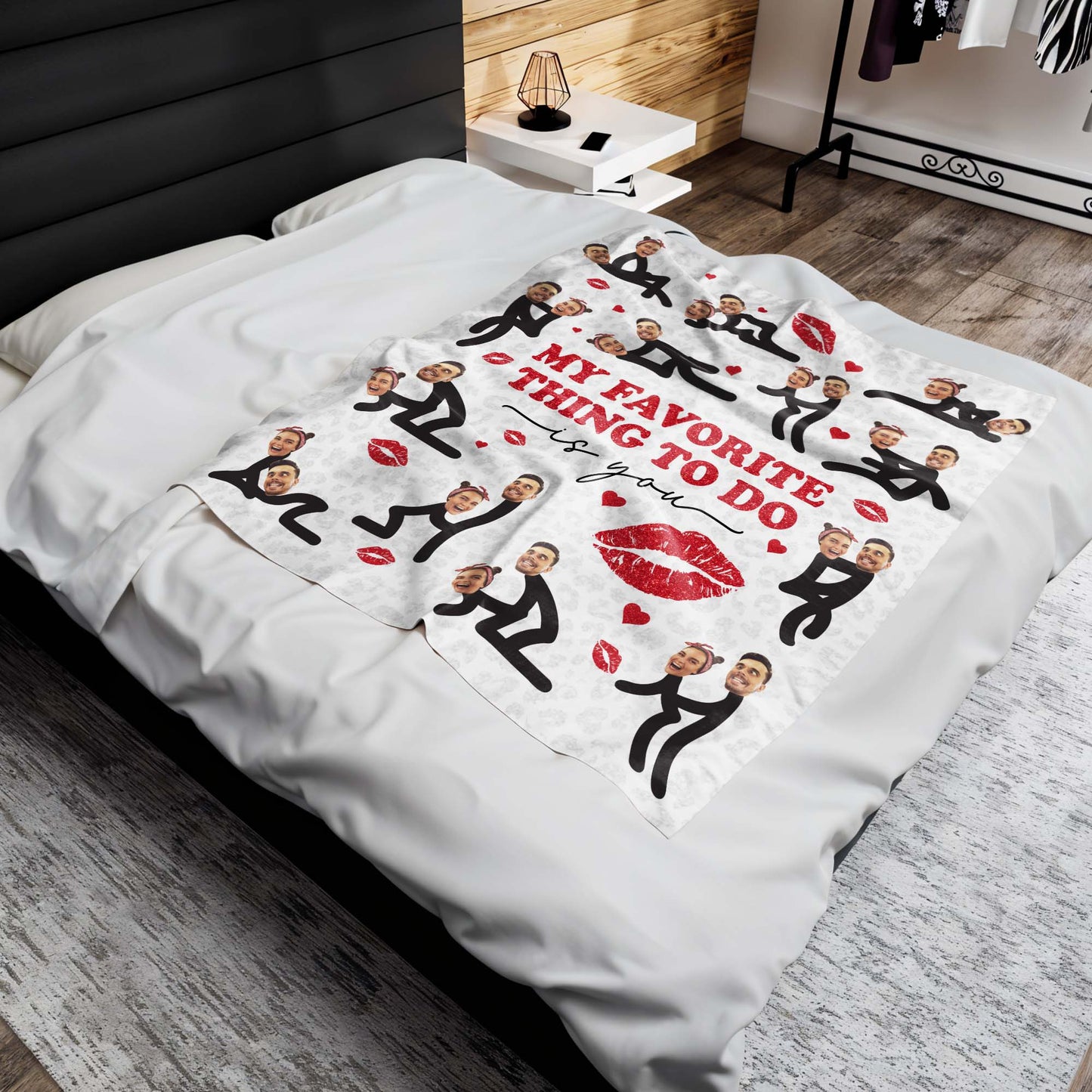 My Favorite Thing To Do Is You Lips And Hearts Design