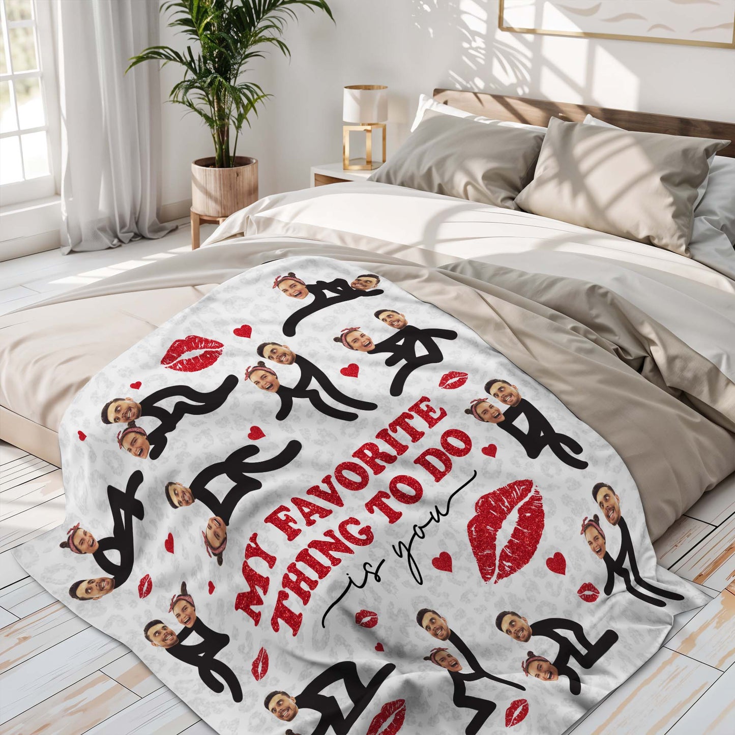 My Favorite Thing To Do Is You Lips And Hearts Design