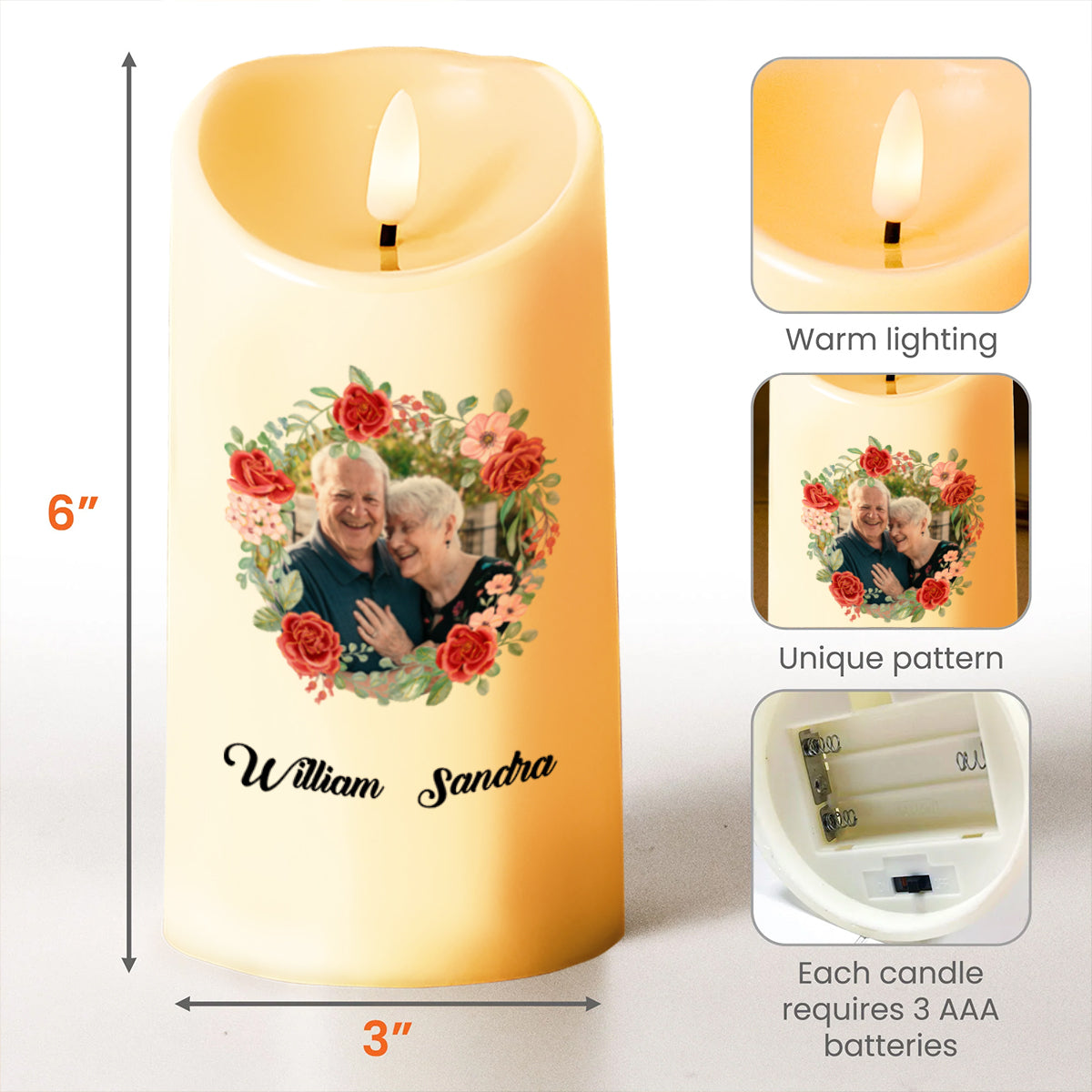 Eres Mi Reina Para Siempre With Roses And Laurels Design - Personalized Custom LED Candle - CPL107_LECA