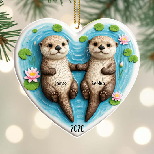 Swimming Together Forever Intertwined, Otters In River