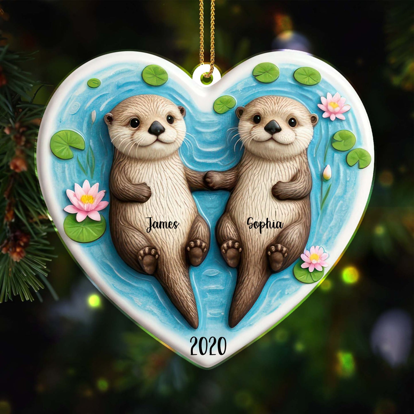 Swimming Together Forever Intertwined, Otters In River