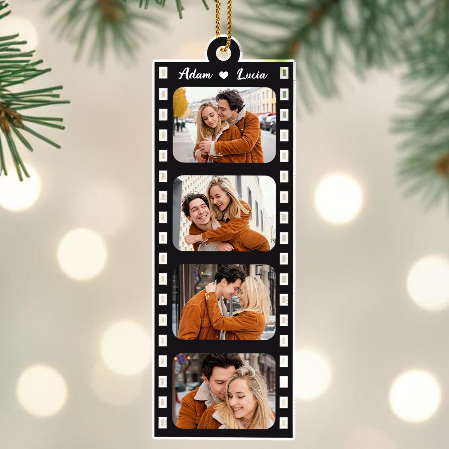 Capture Moments Together In Film Strip Design - Personalized Custom Acrylic Ornament, Christmas Gift - CPL113_ACO