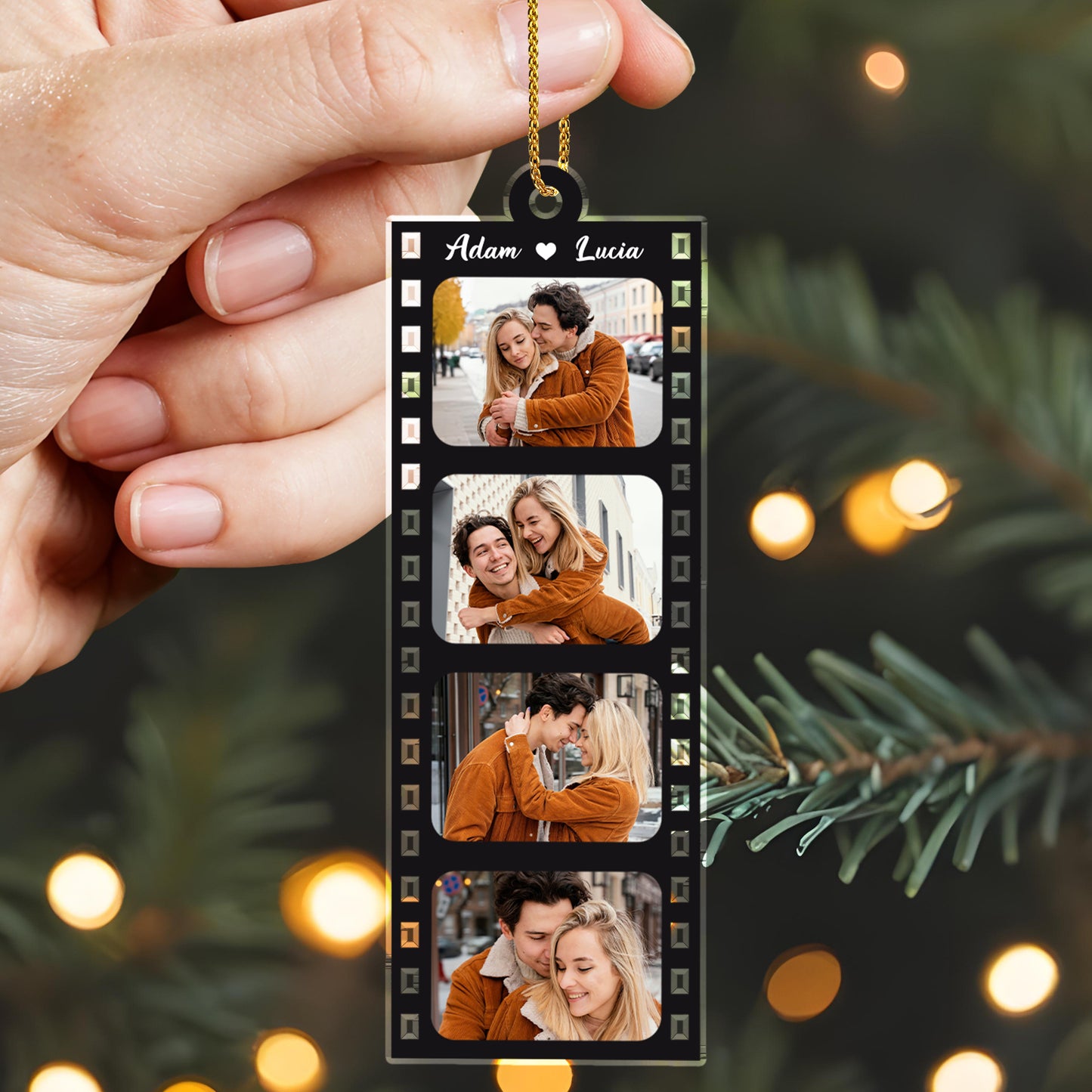 Capture Moments Together In Film Strip Design - Personalized Custom Acrylic Ornament, Christmas Gift - CPL113_ACO
