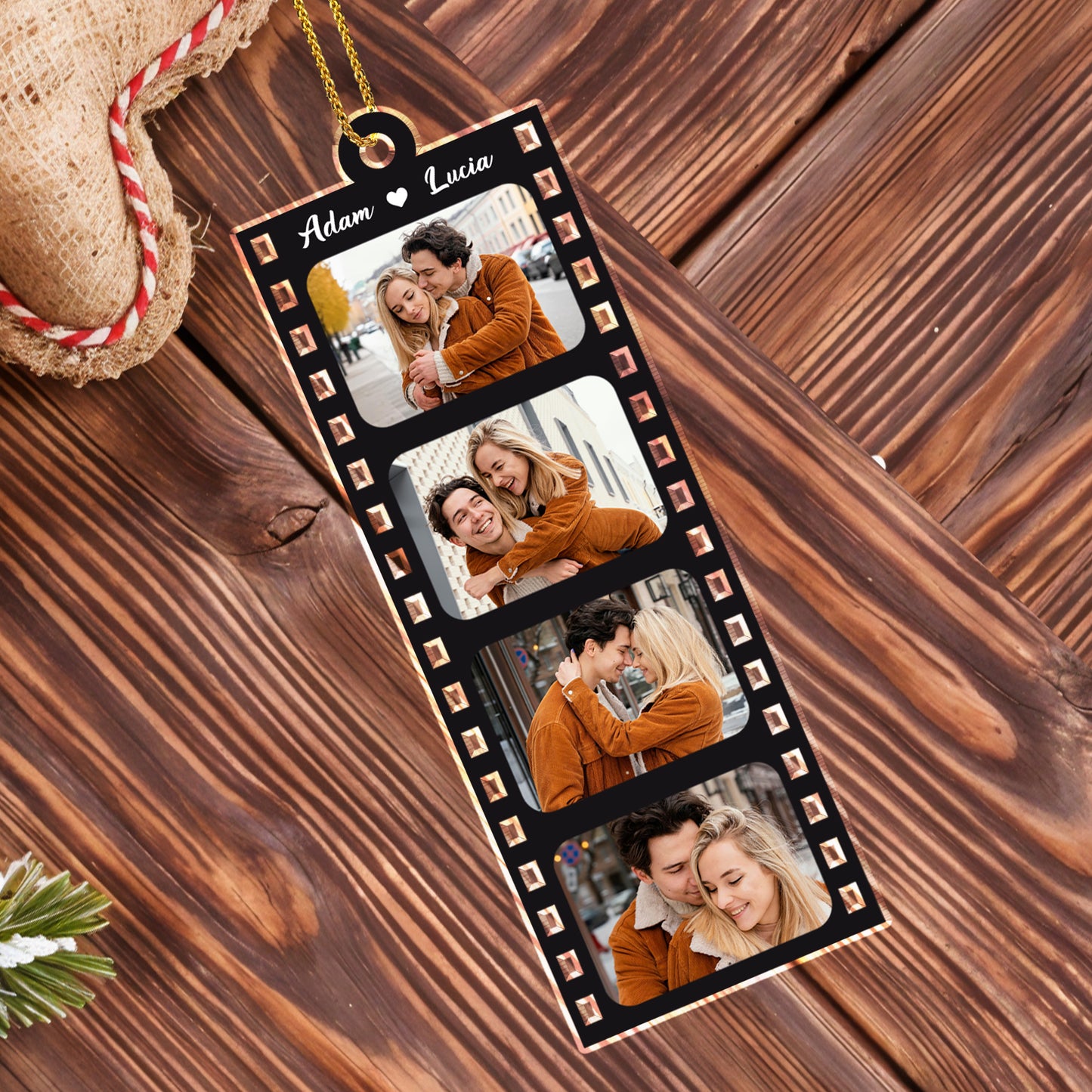 Capture Moments Together In Film Strip Design - Personalized Custom Acrylic Ornament, Christmas Gift - CPL113_ACO