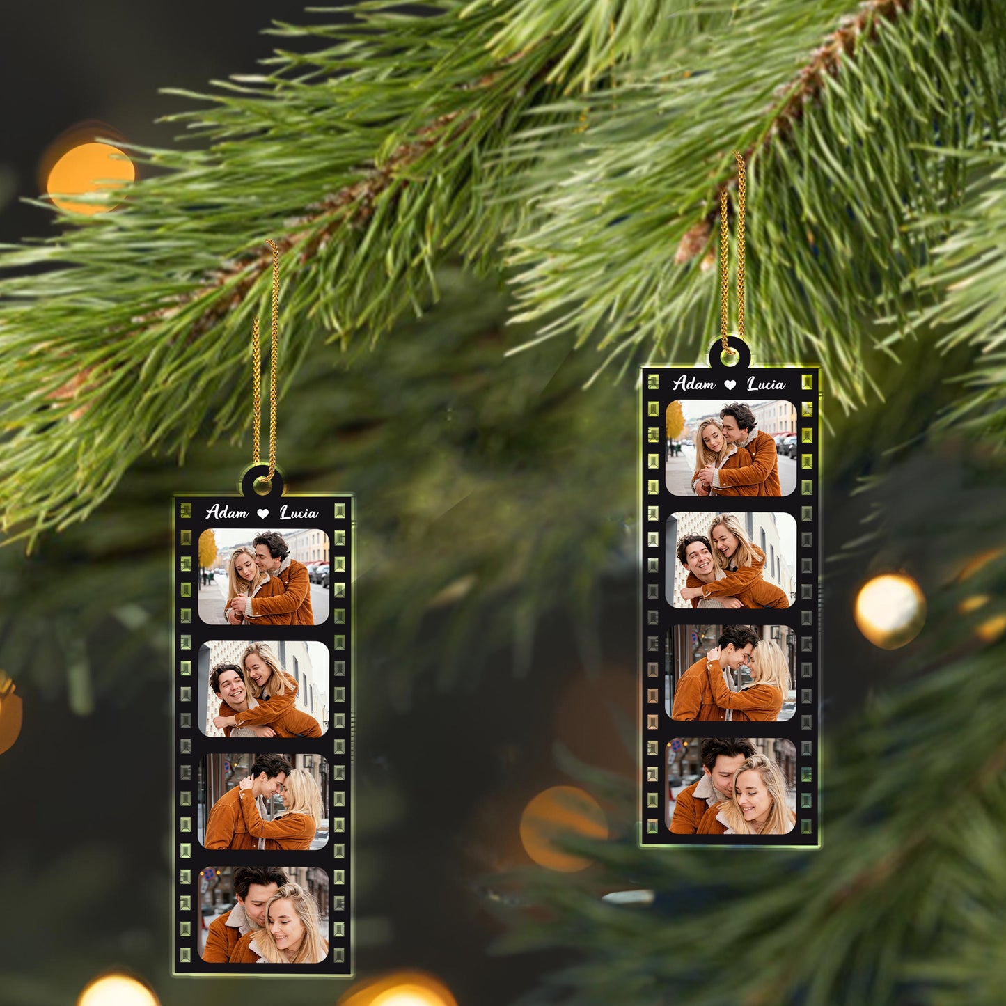 Capture Moments Together In Film Strip Design - Personalized Custom Acrylic Ornament, Christmas Gift - CPL113_ACO