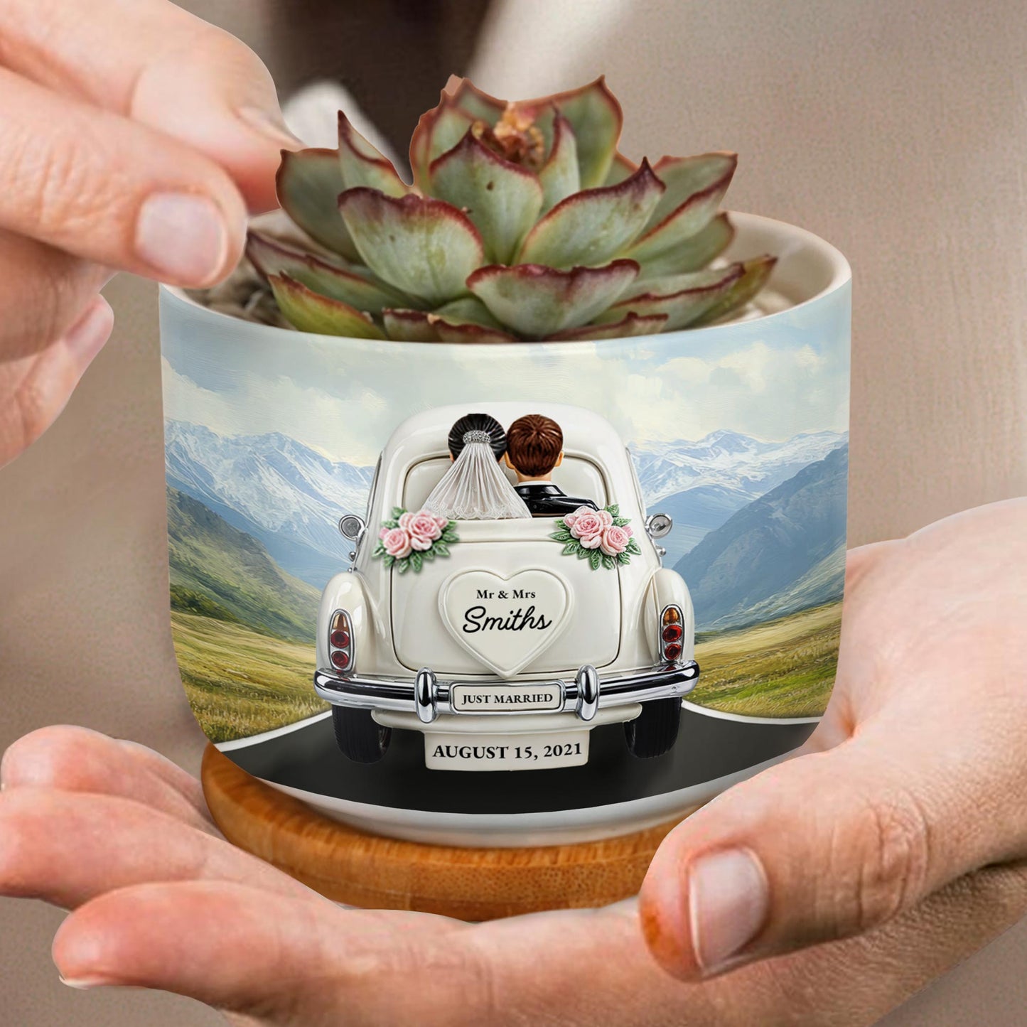 ...And They Lived Happily Ever After, Wedding Car and Mountain Landscape