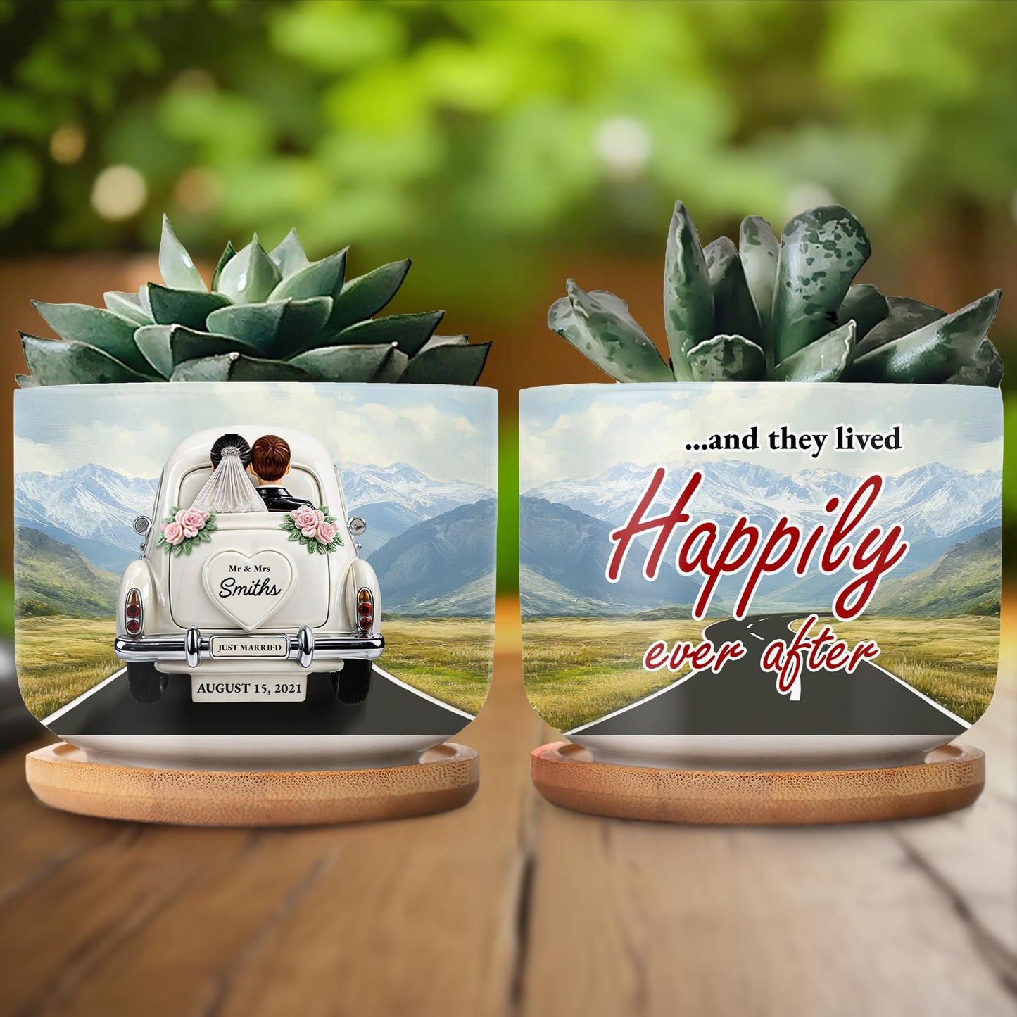 ...And They Lived Happily Ever After, Wedding Car and Mountain Landscape