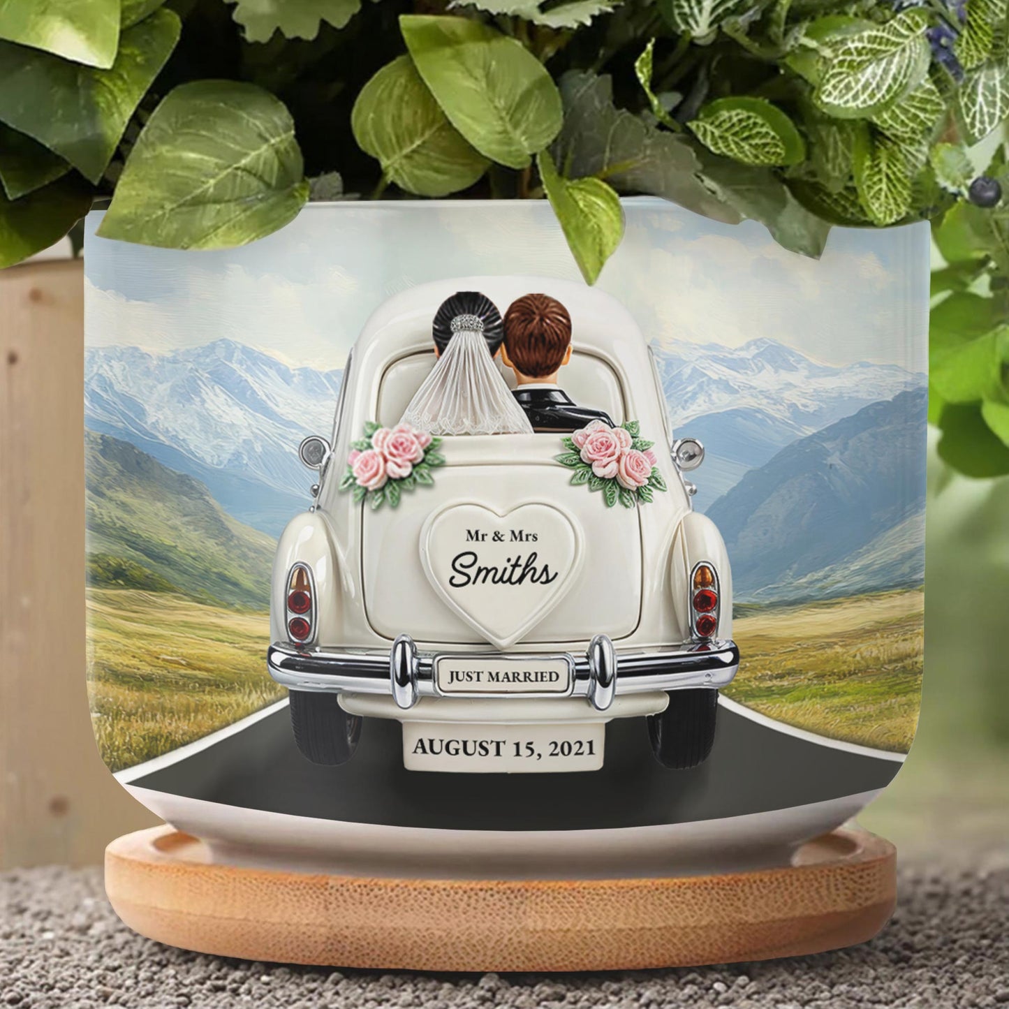 ...And They Lived Happily Ever After, Wedding Car and Mountain Landscape