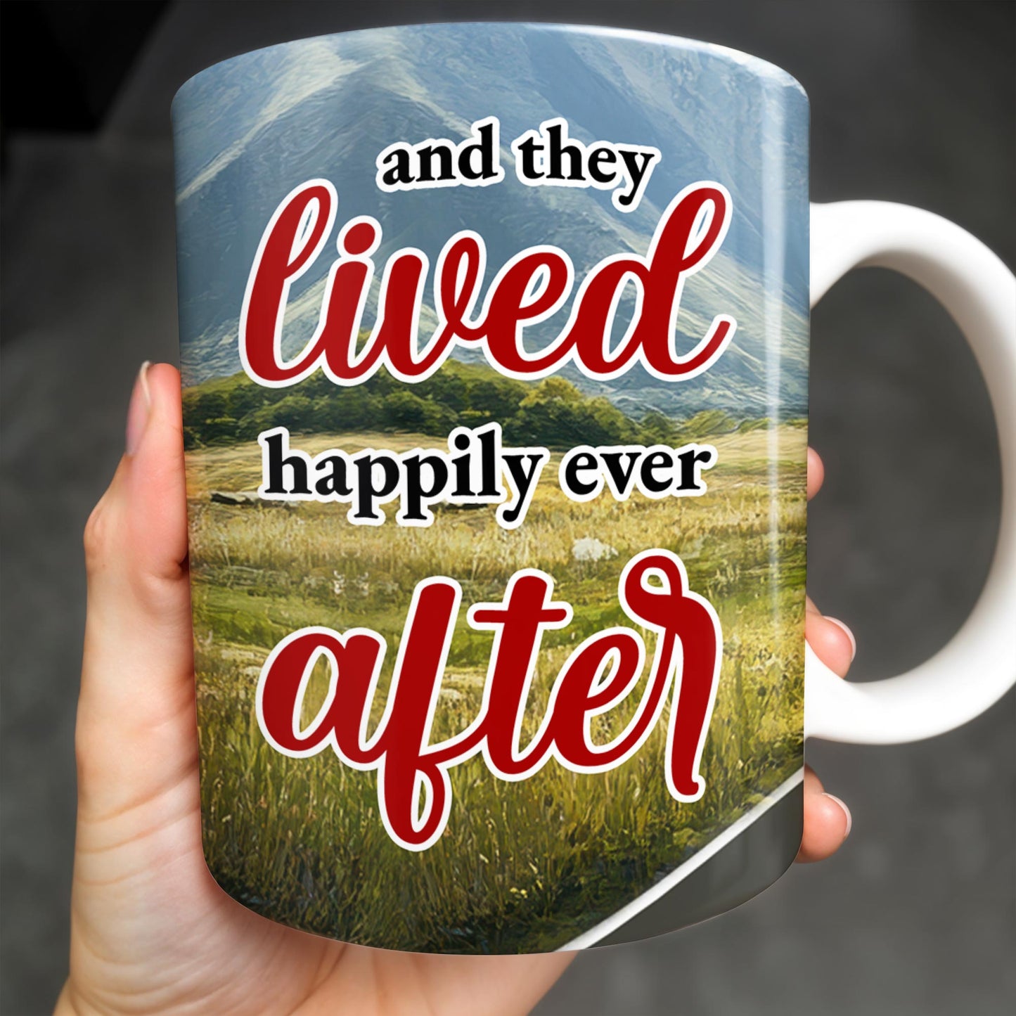 Lived Happily Ever After Vintage Car And Couple Design