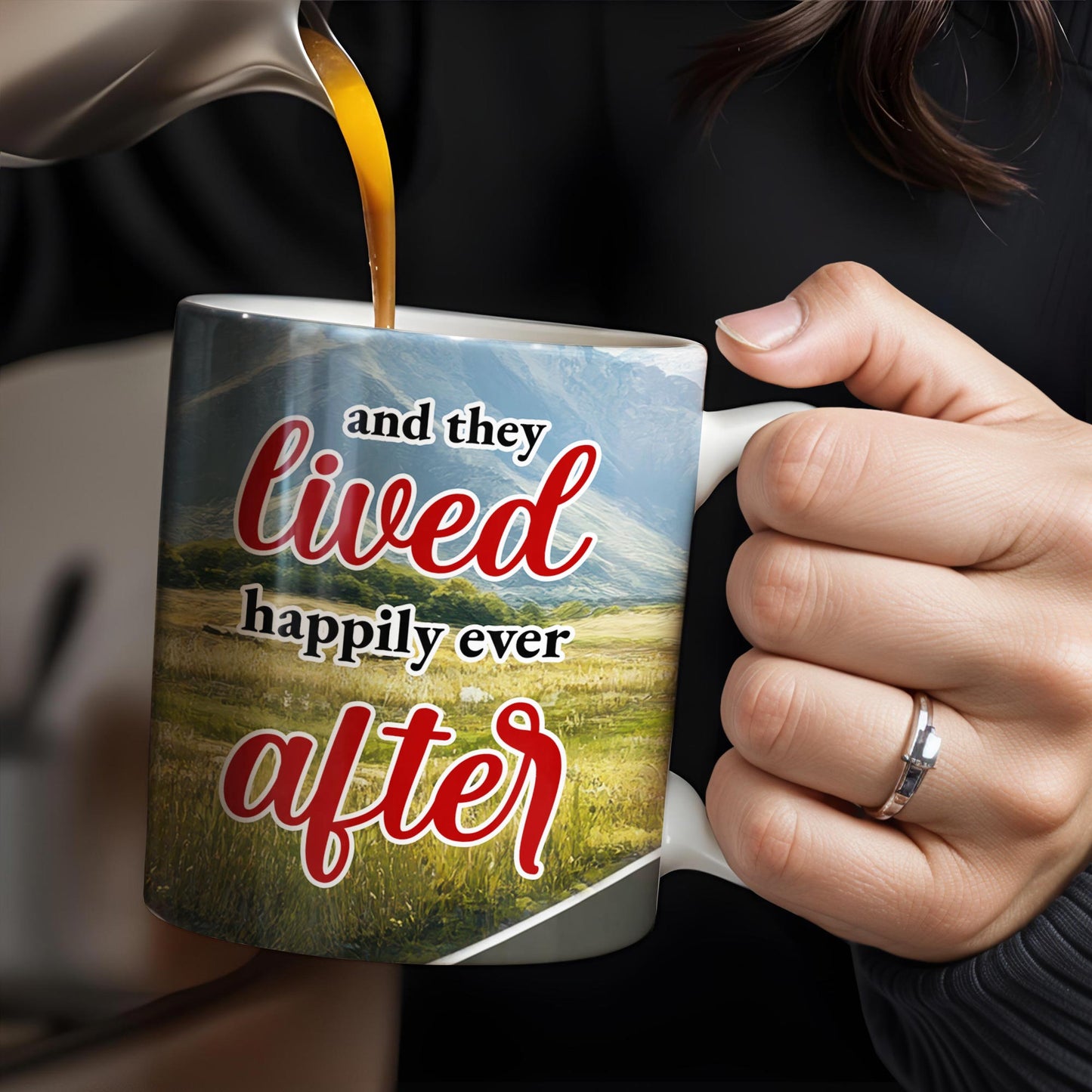 Lived Happily Ever After Vintage Car And Couple Design