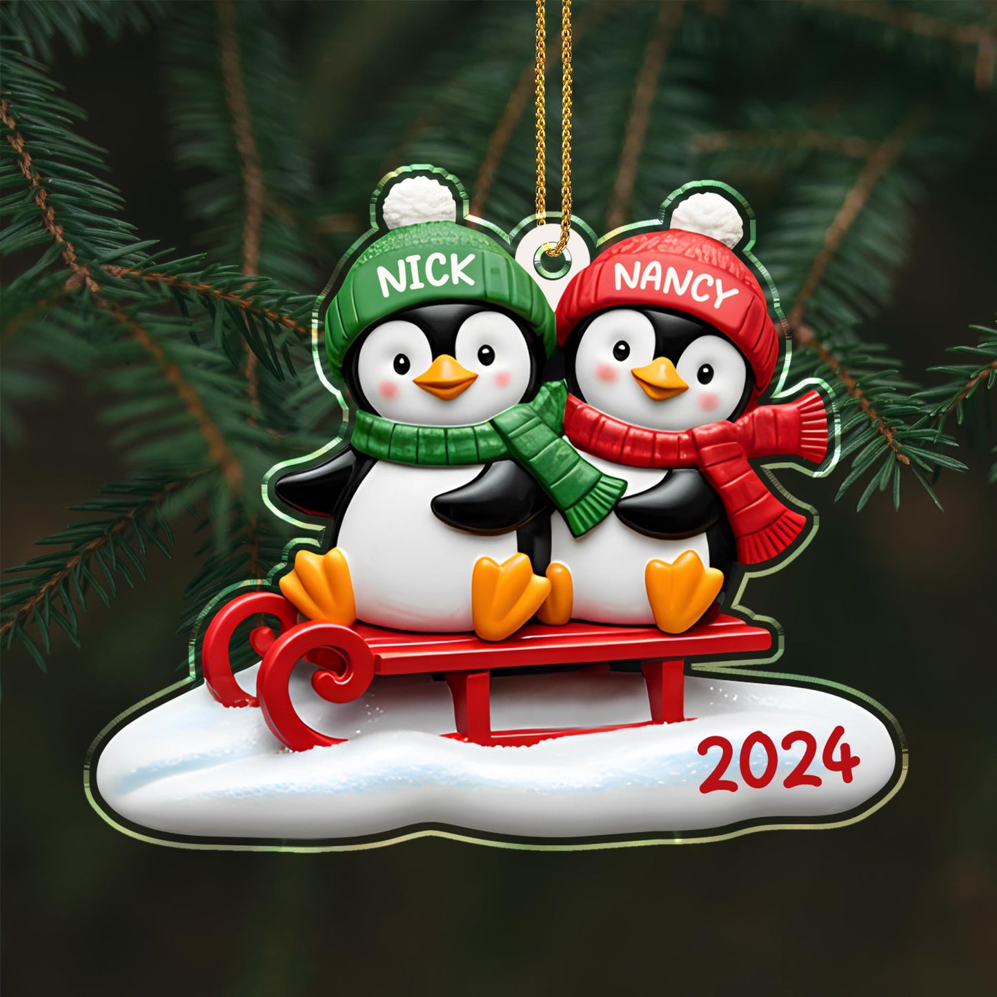 Waddle Into The Holiday Spirit Together With Penguins On A Sled