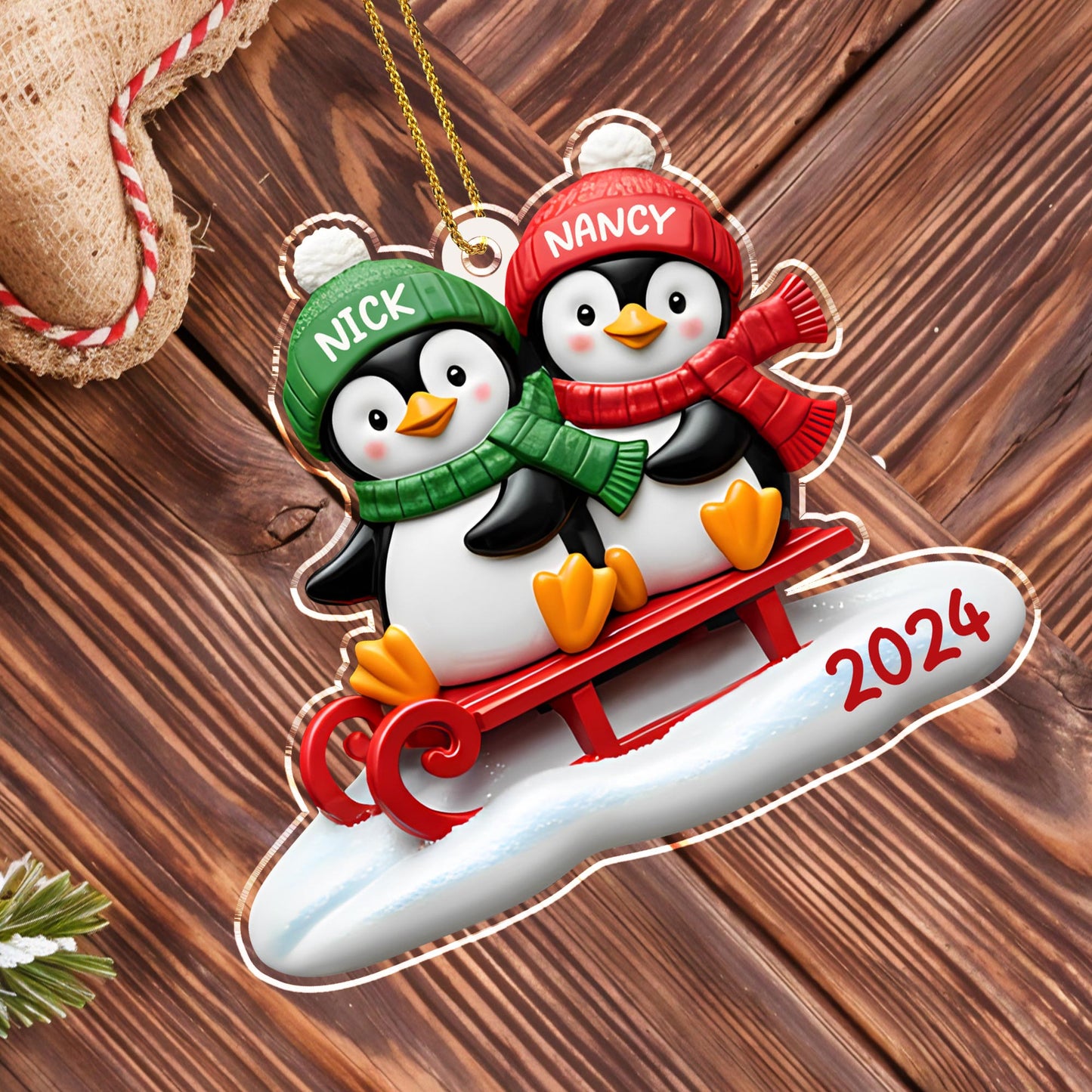Waddle Into The Holiday Spirit Together With Penguins On A Sled