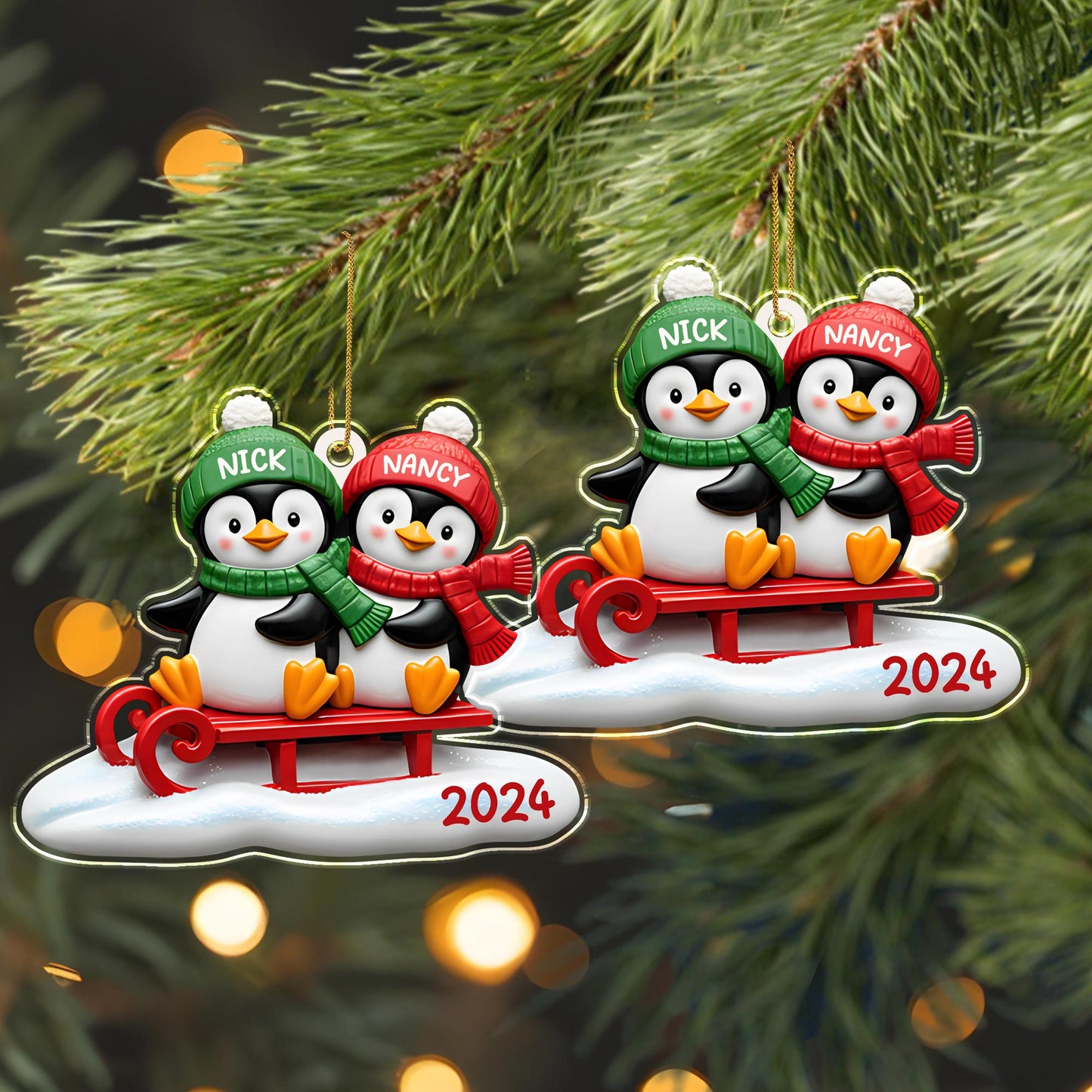 Waddle Into The Holiday Spirit Together With Penguins On A Sled