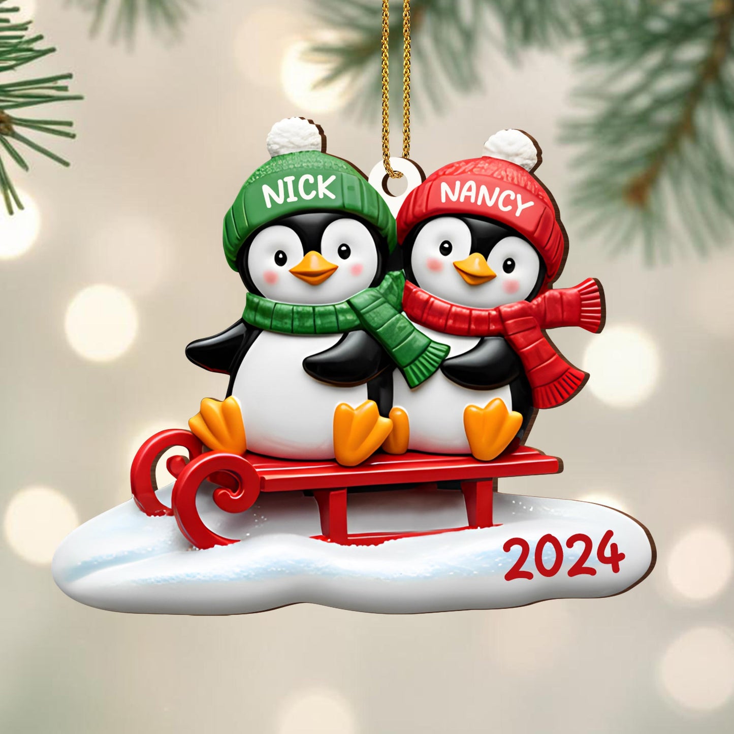 Joy To The World Penguins On A Sled