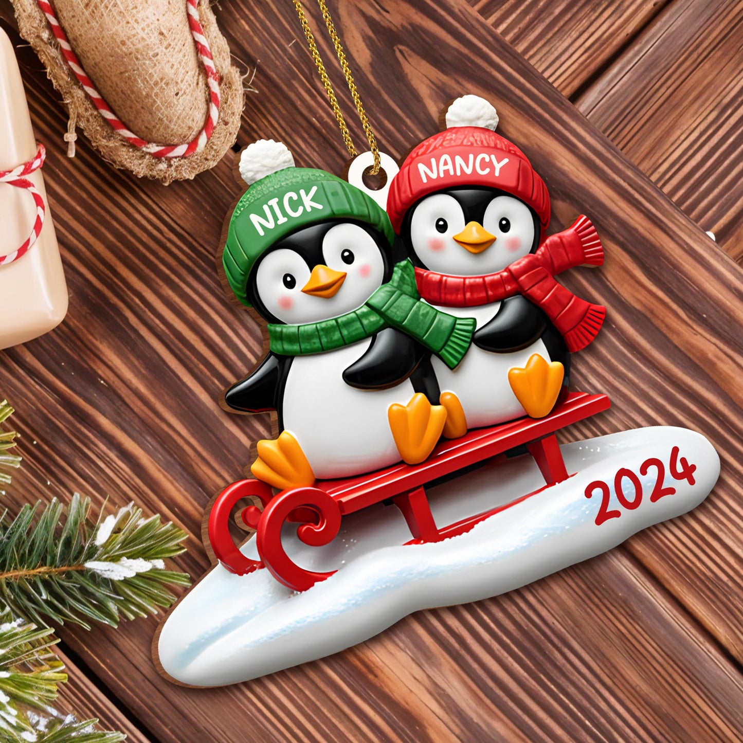 Joy To The World Penguins On A Sled