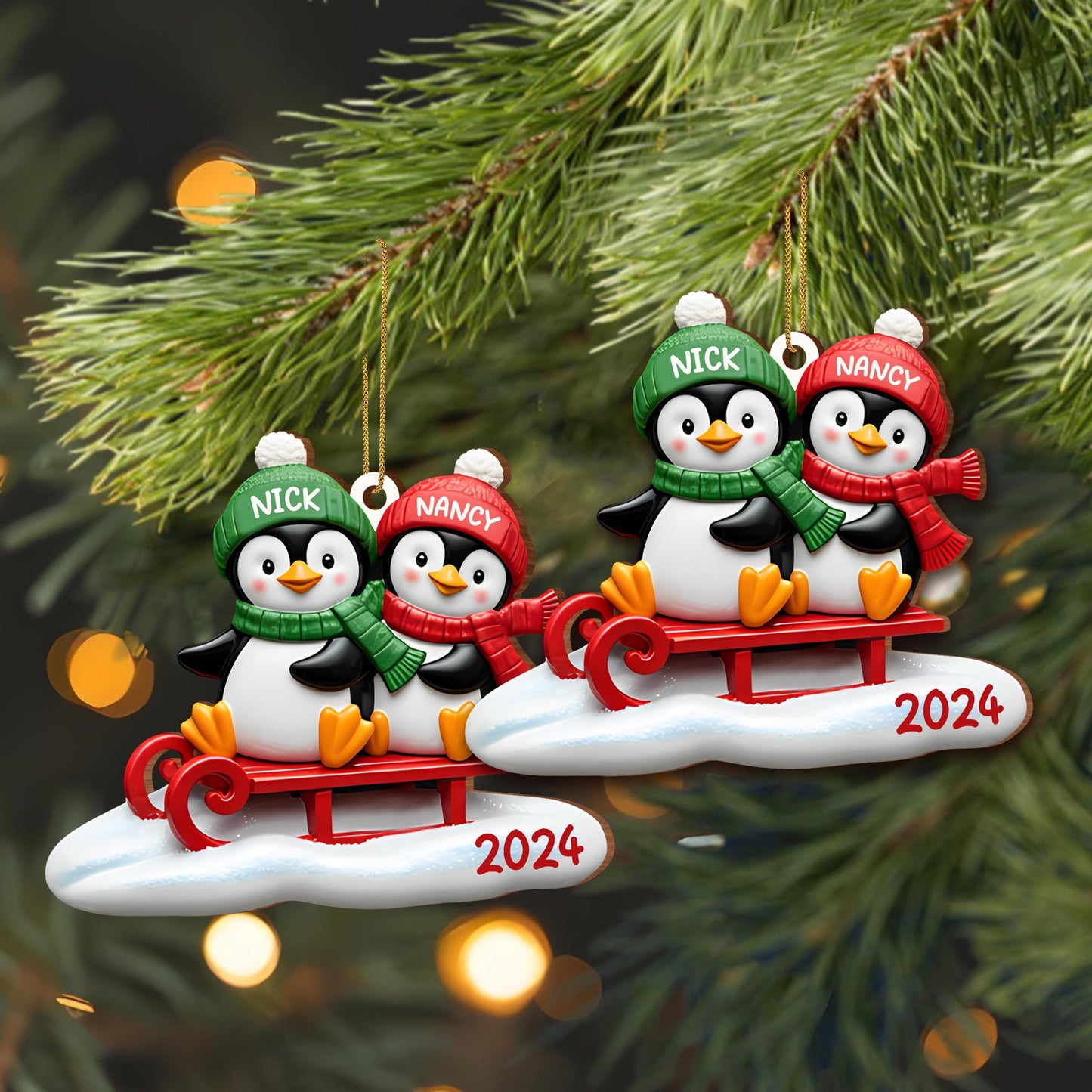 Joy To The World Penguins On A Sled