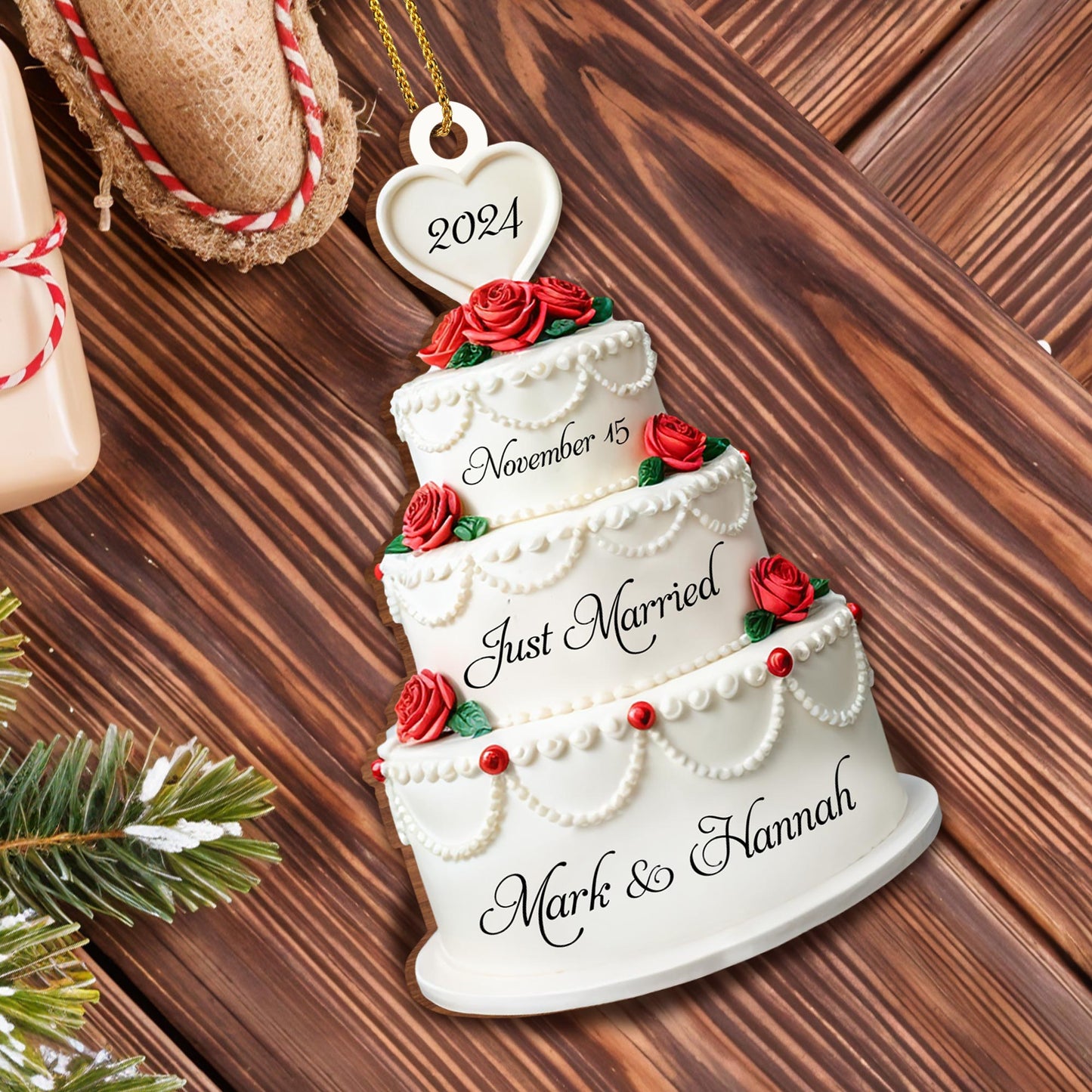 Just Married November Wedding Celebration Cake