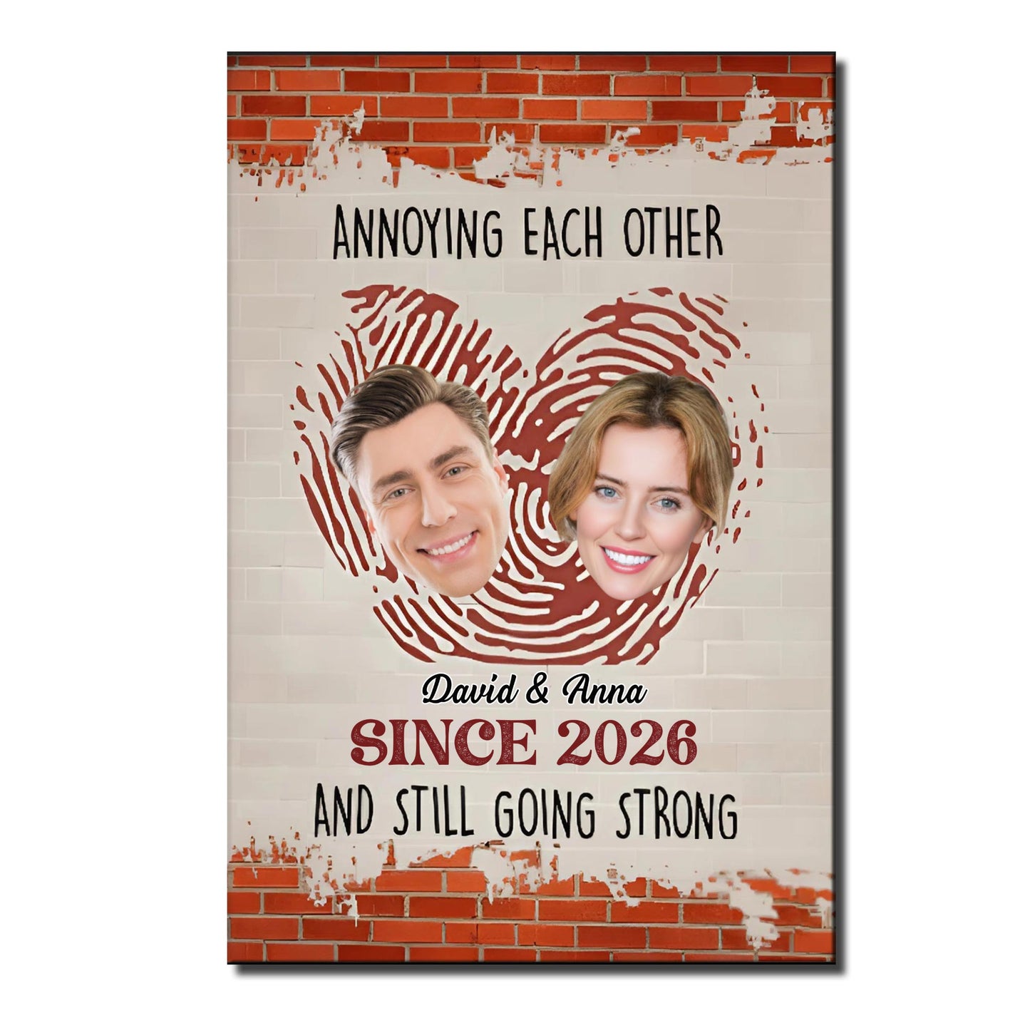 Annoying Each Other Since, Hearts And Brick Wall Design