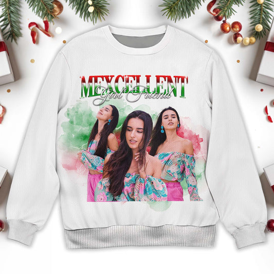 Mexcellent With Your Amigas Floral Earrings Design Sweatshirt