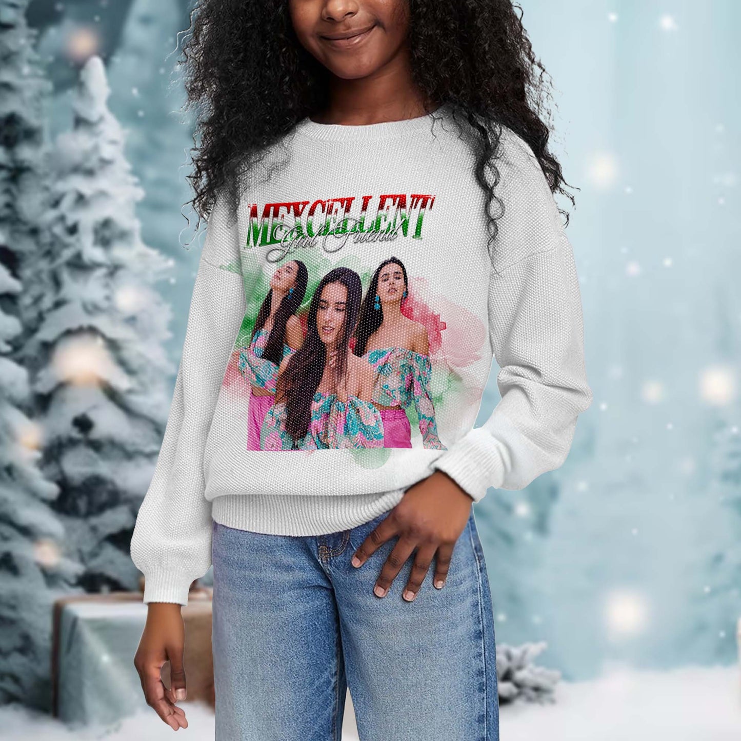 Mexcellent With Your Amigas Floral Earrings Design Sweatshirt