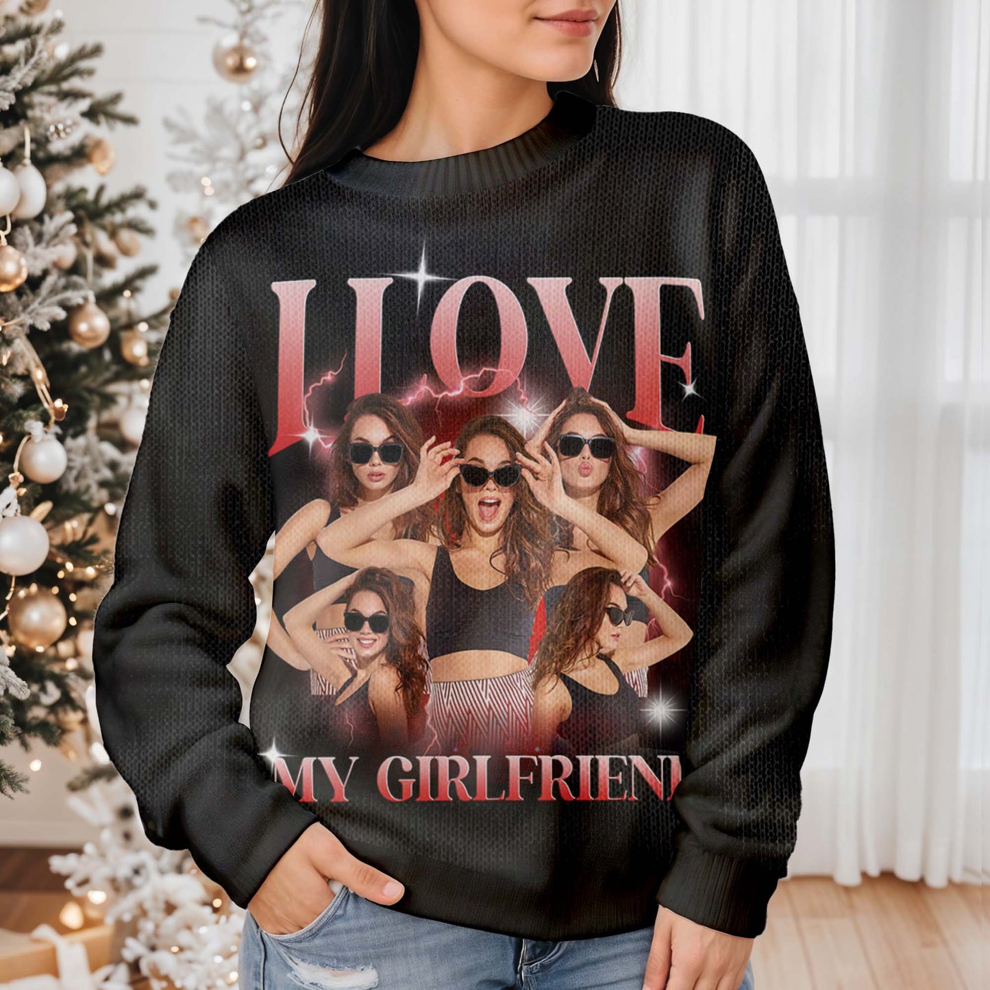 I Love My Girlfriend Sparkly Sweater