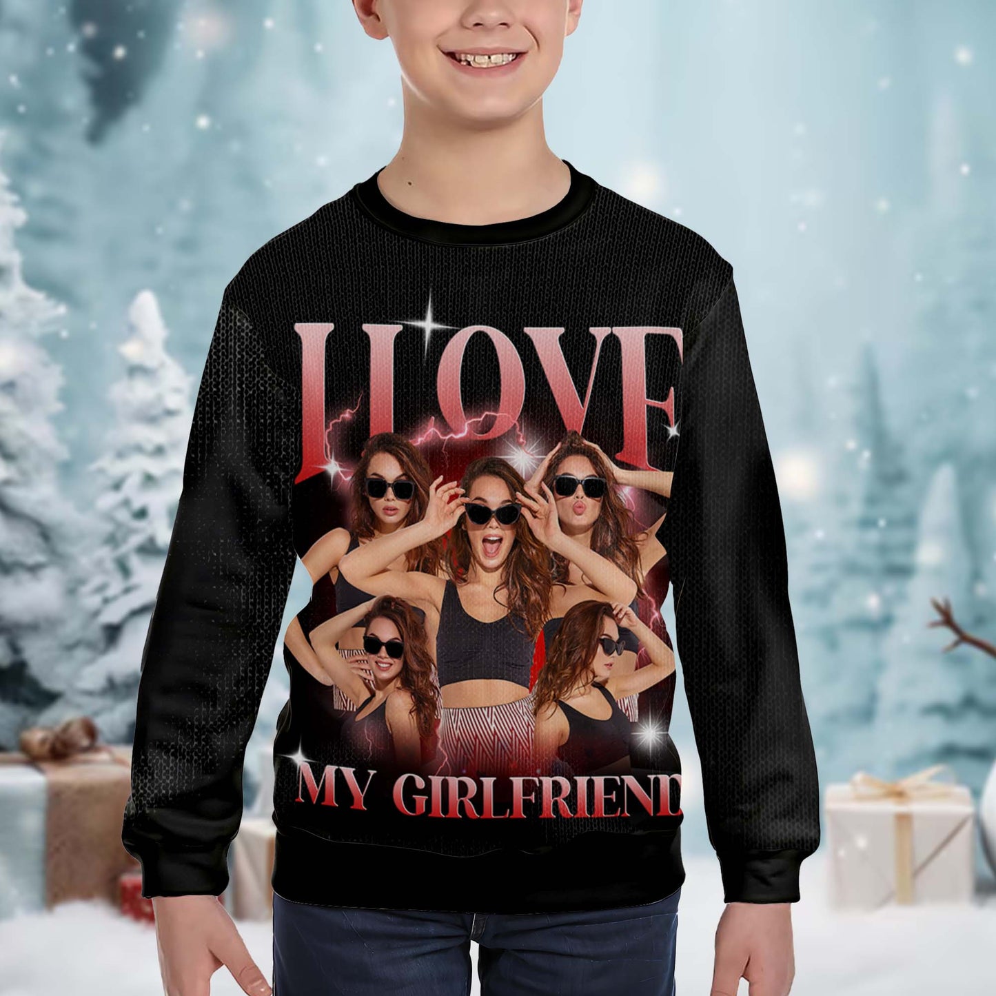I Love My Girlfriend Sparkly Sweater