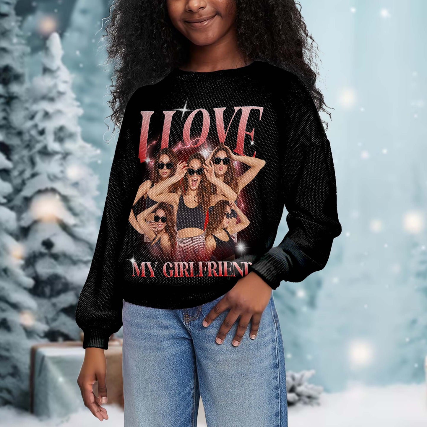 I Love My Girlfriend Sparkly Sweater