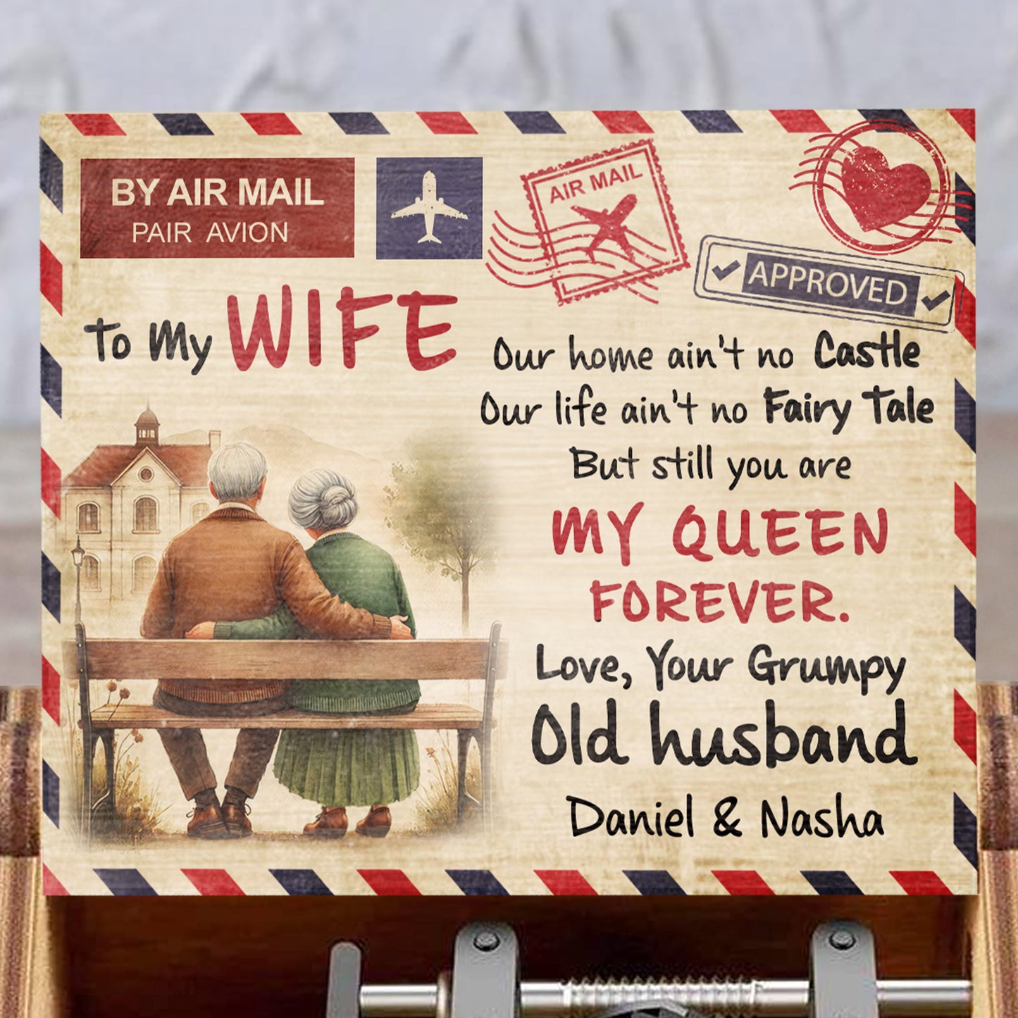 My Queen Forever Envelope Design With Airmail Stamp