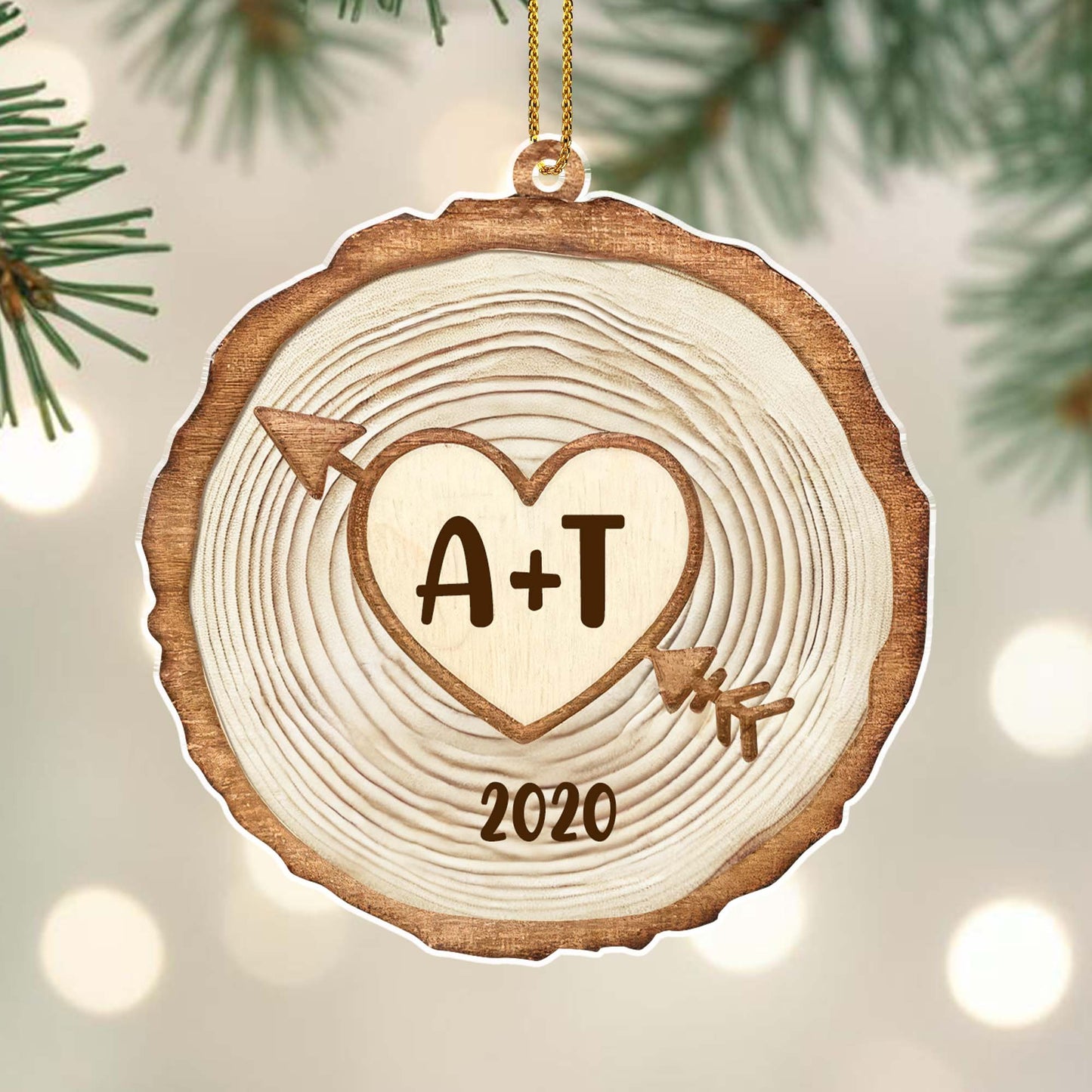 Love Heart With Tree Rings And Arrow