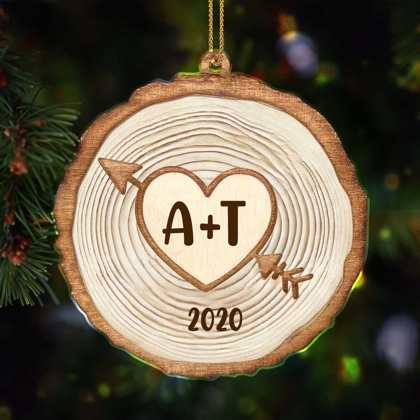 Love Heart With Tree Rings And Arrow