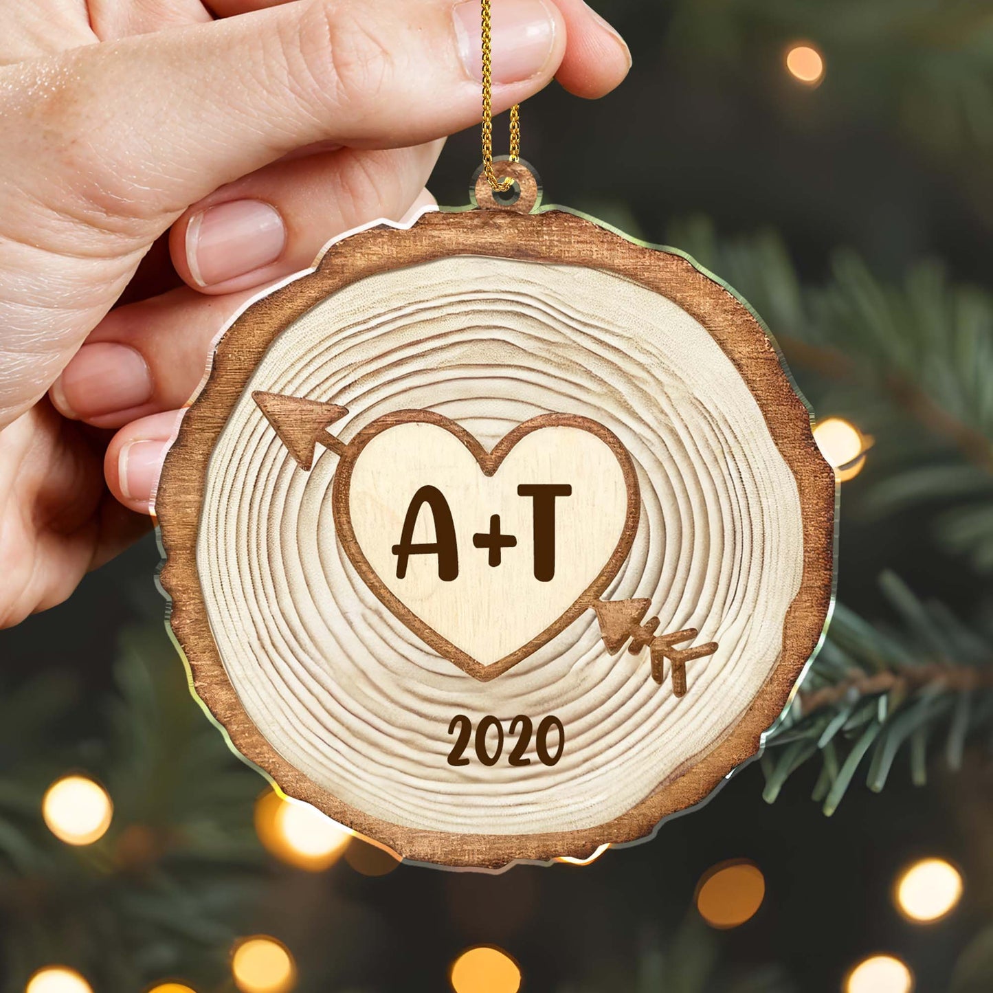Love Heart With Tree Rings And Arrow