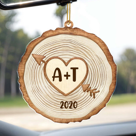 Love Heart With Tree Rings And Arrow