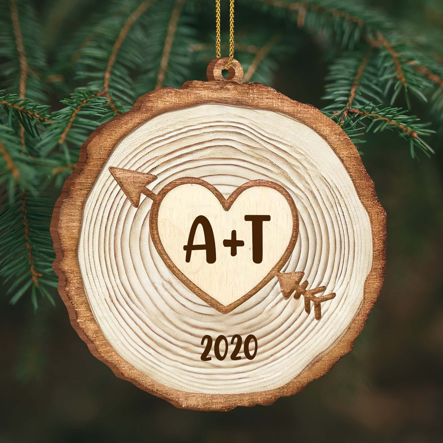 A Timeless Love Always Remembered Tree Ring Heart Ornament