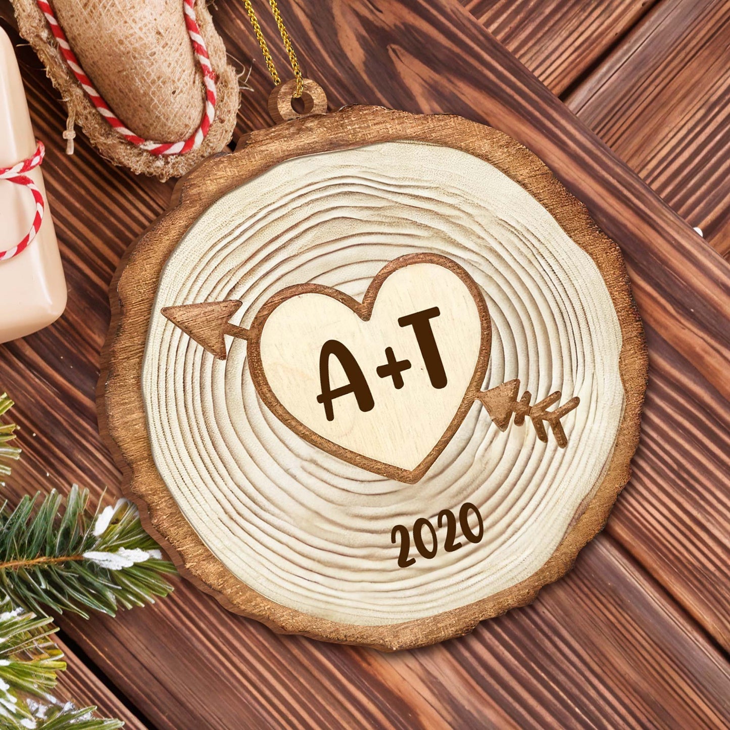 A Timeless Love Always Remembered Tree Ring Heart Ornament