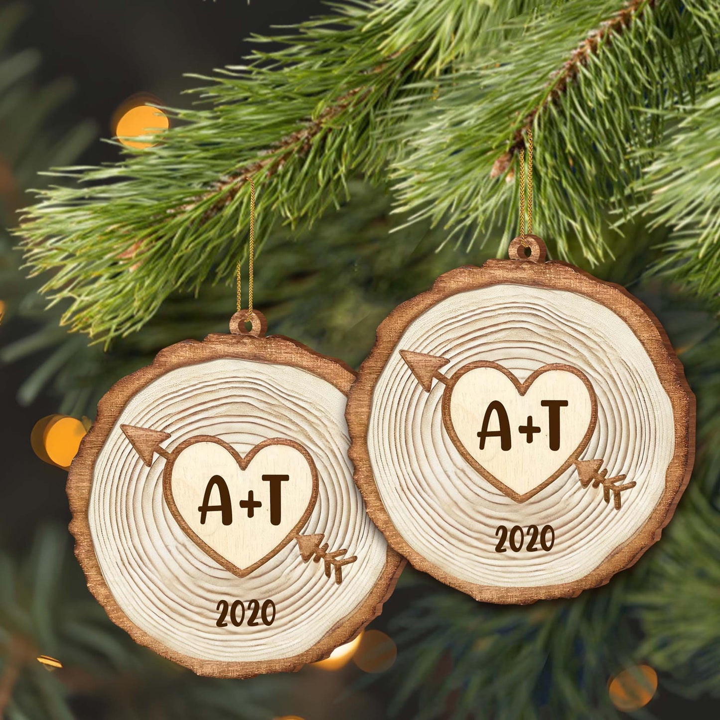 A Timeless Love Always Remembered Tree Ring Heart Ornament