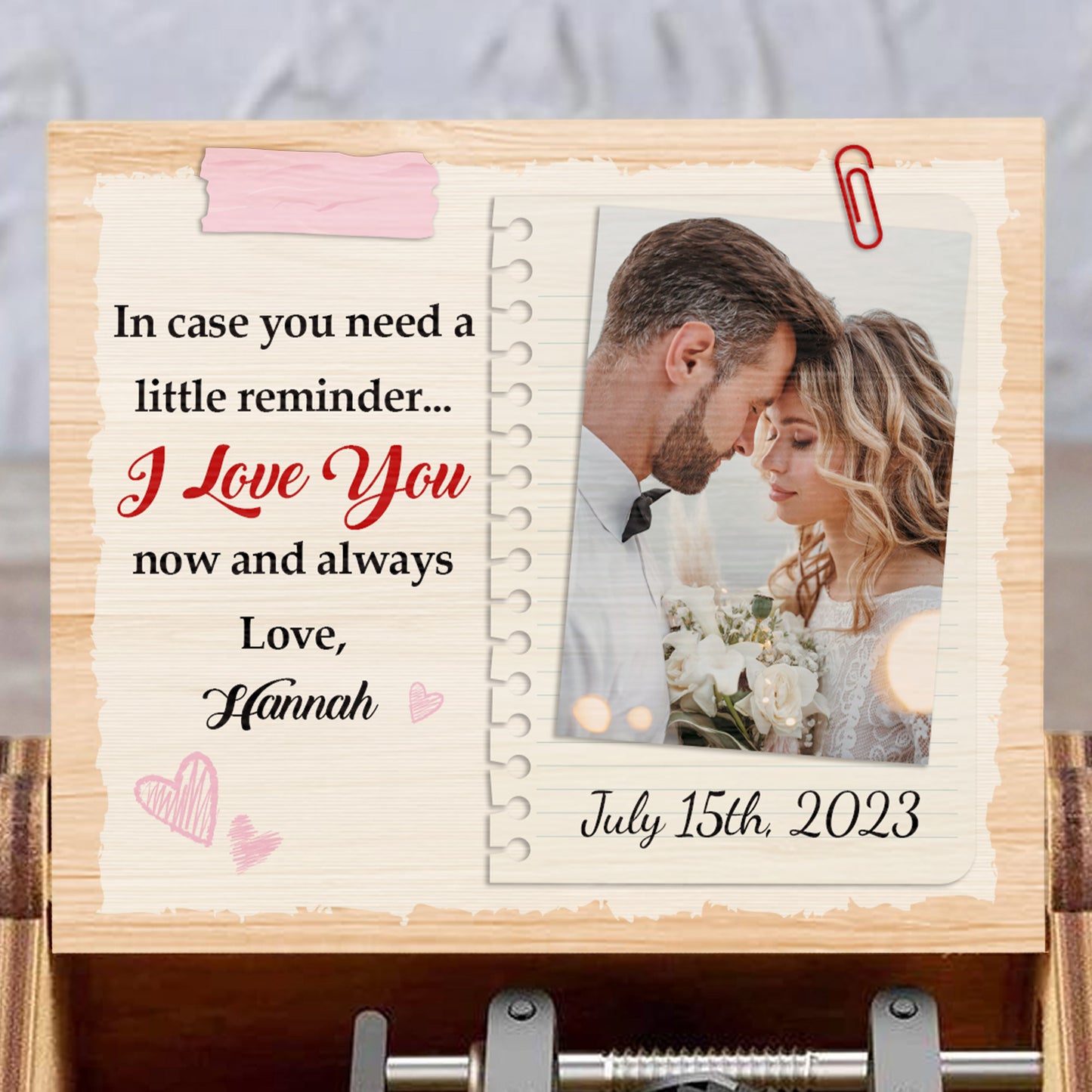 I Love You Now And Always Reminder With Couple's Photo