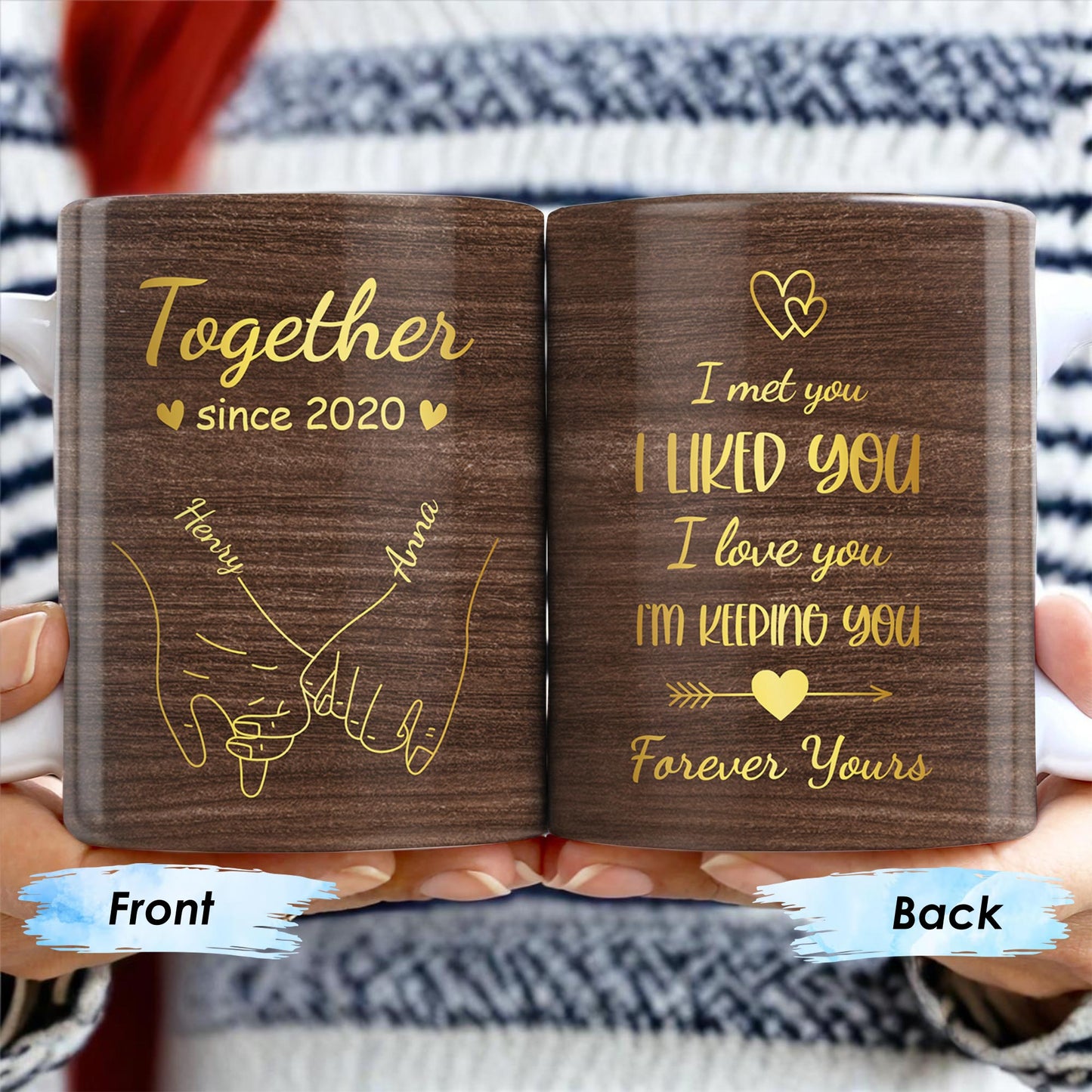 Together Forever, Holding Hands and Hearts Mug