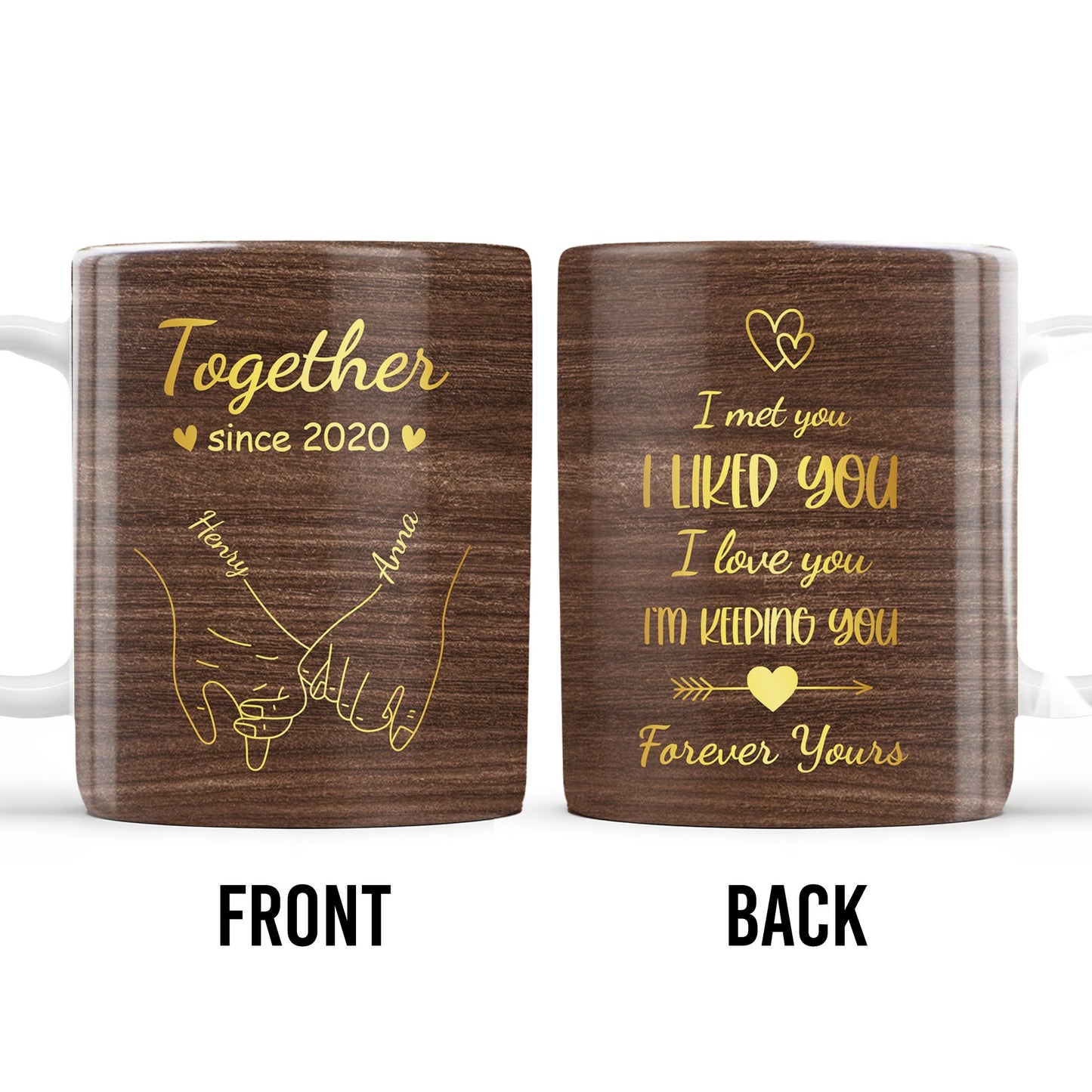 Together Forever, Holding Hands and Hearts Mug