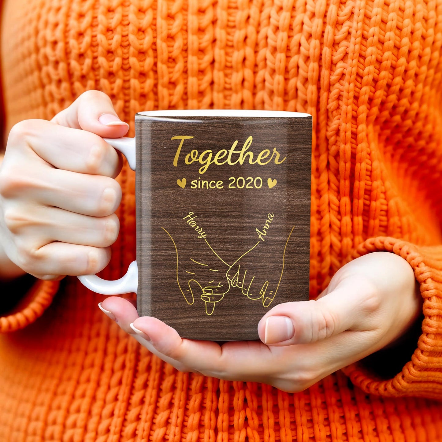 Together Forever, Holding Hands and Hearts Mug