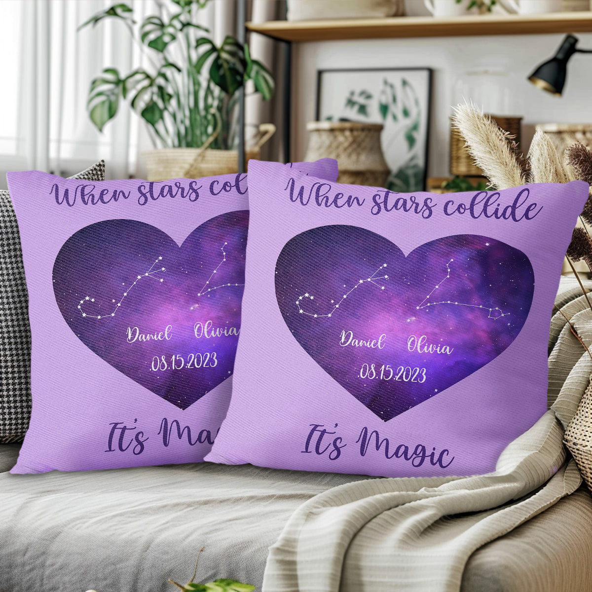 When Stars Collide, It's Magic Heart Constellation Design