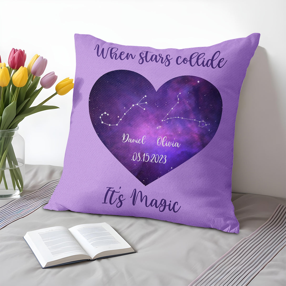 When Stars Collide, It's Magic Heart Constellation Design