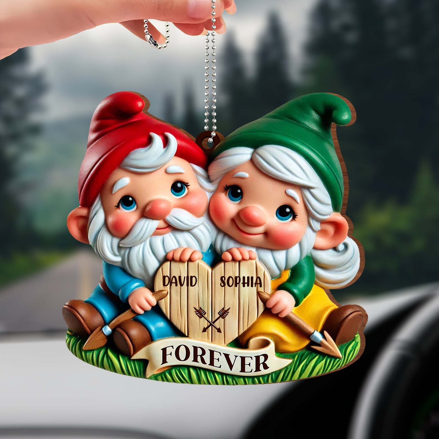 Together Forever Gnomes Wooden Sign Ornament