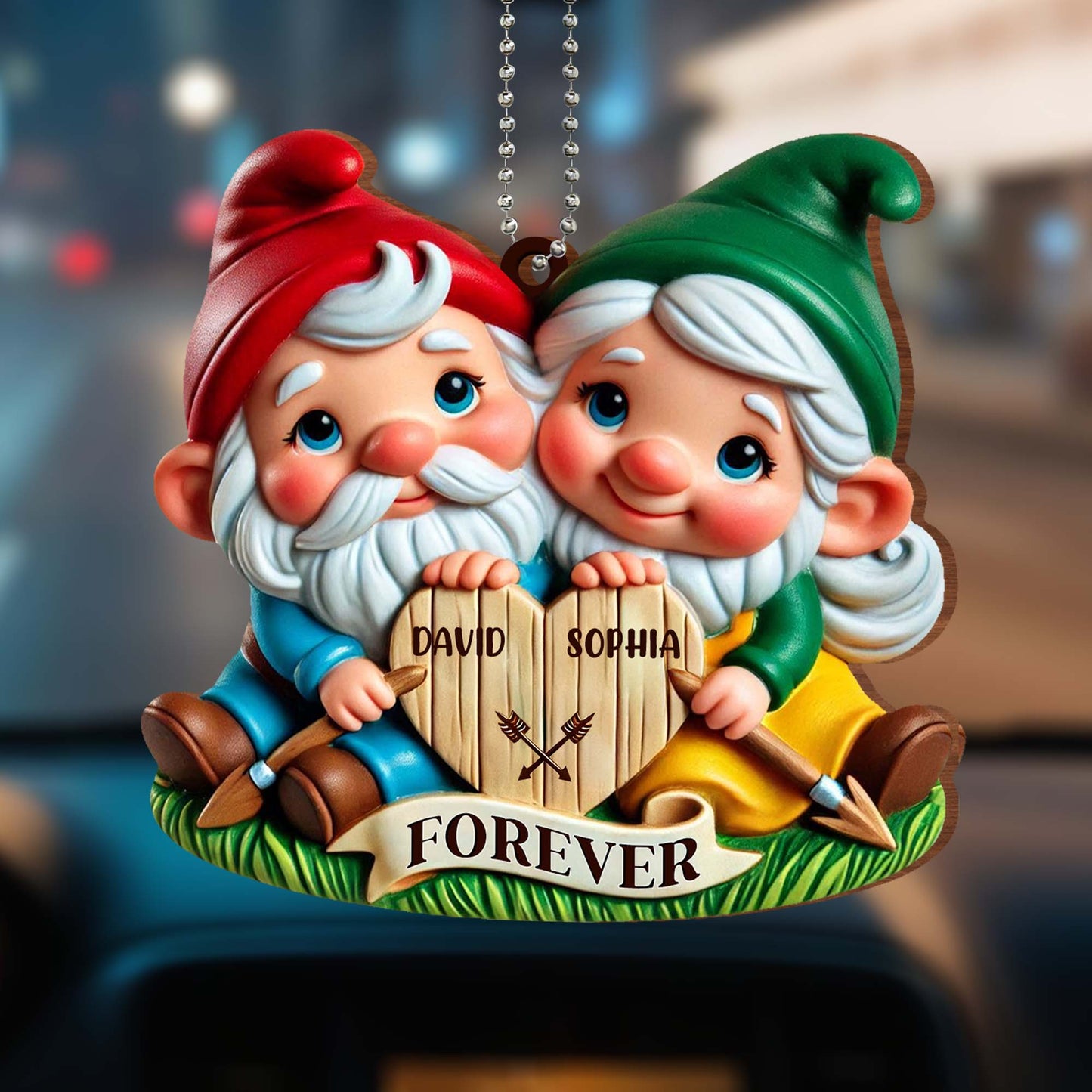 Together Forever Gnomes Wooden Sign Ornament